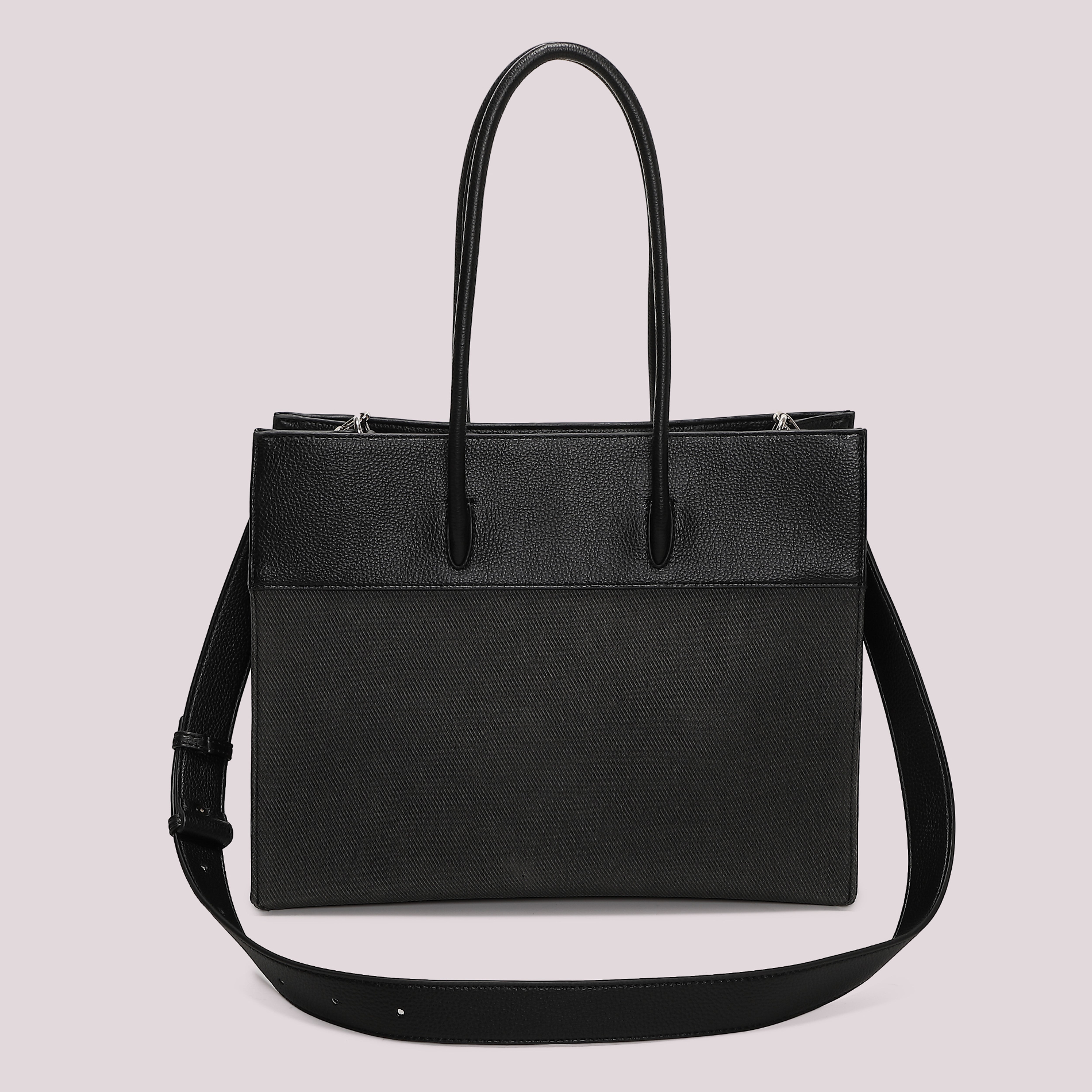 Mimi Mua Tote Borsa Shopper Nera con Charm Cuore