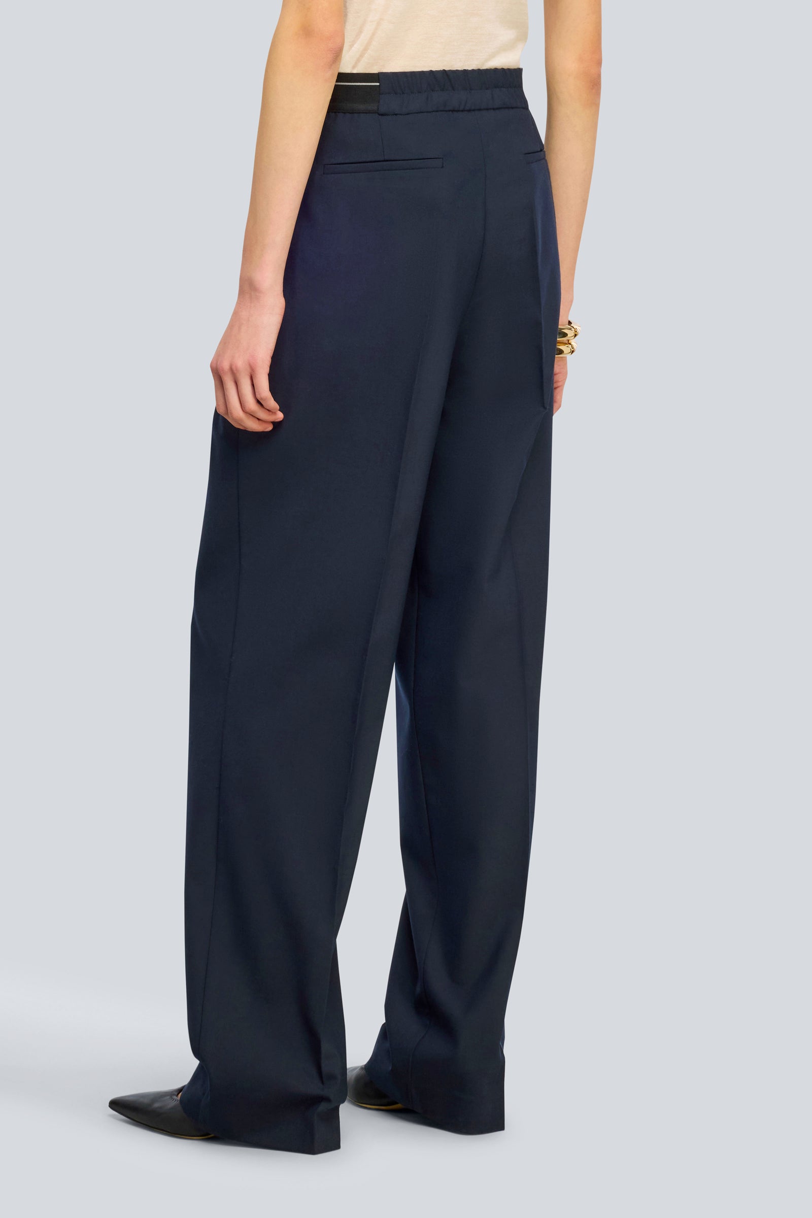Semicouture Madyson pantaloni blue fresco lana
