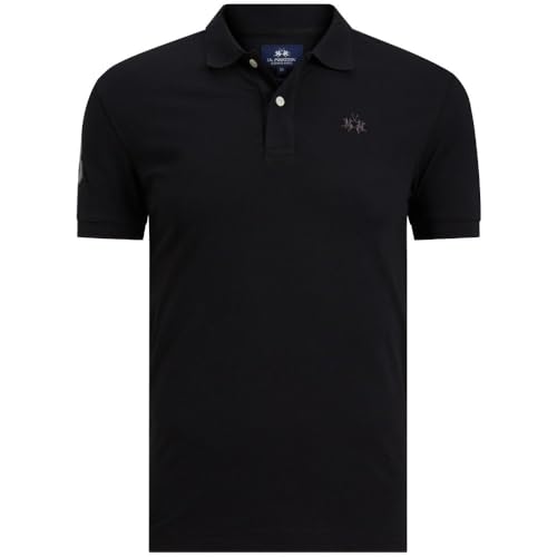 La Martina polo uomo nero L cotone stretch
