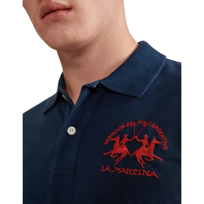 La Martina CCMP11 PK001 polo uomo bianco cotone