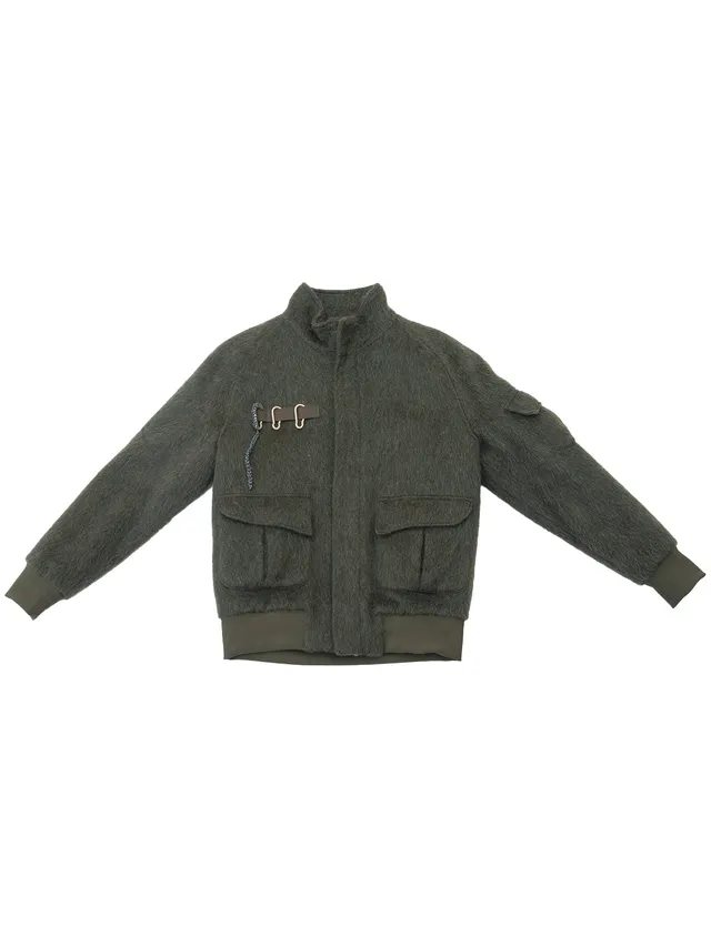 GiglioTigrato Everest bomber verde in lana imbottito