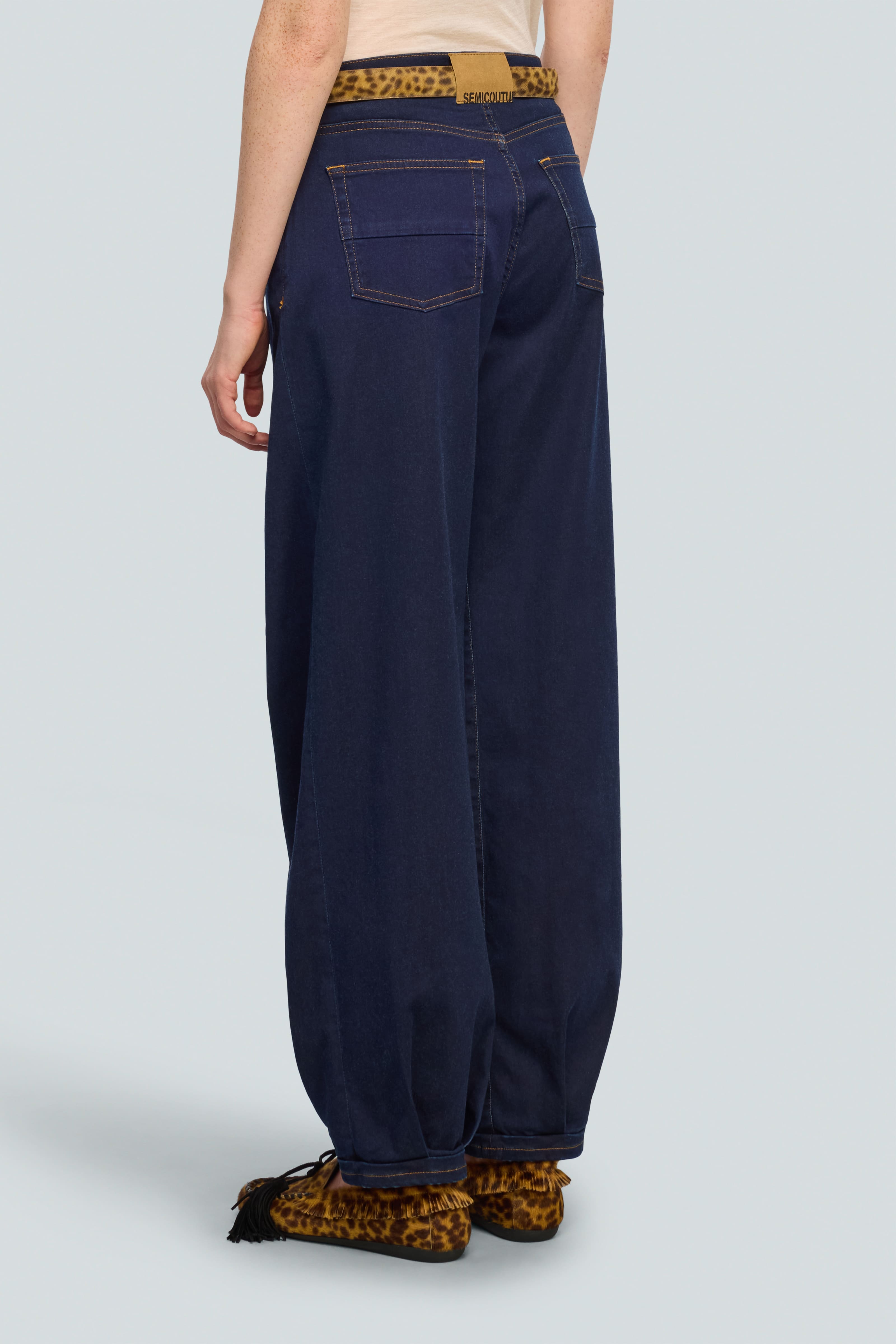 Semicouture Eryn jeans ballon dark stone wash