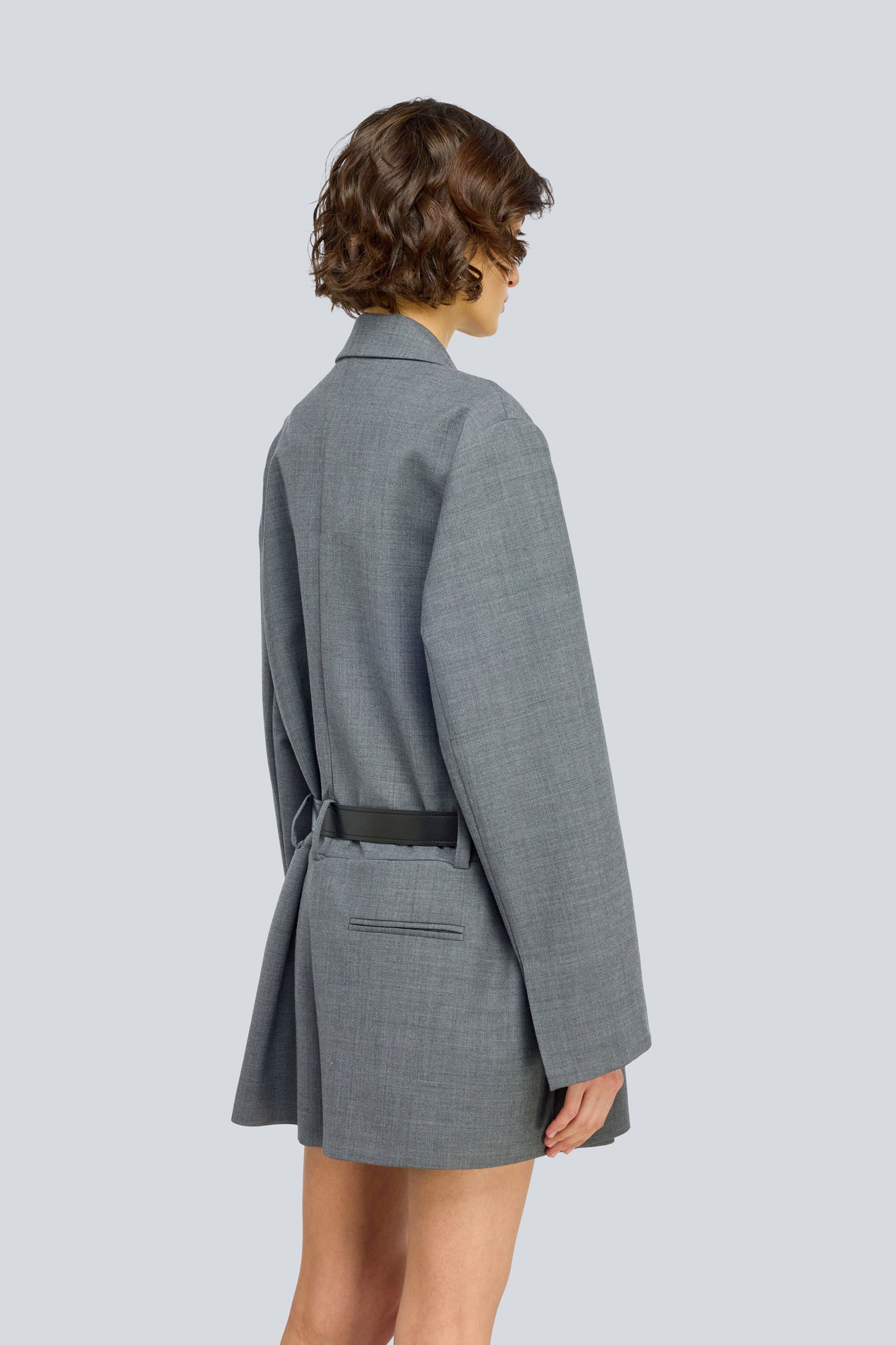 Semicouture Carmen tuta fresco lana grigio melange