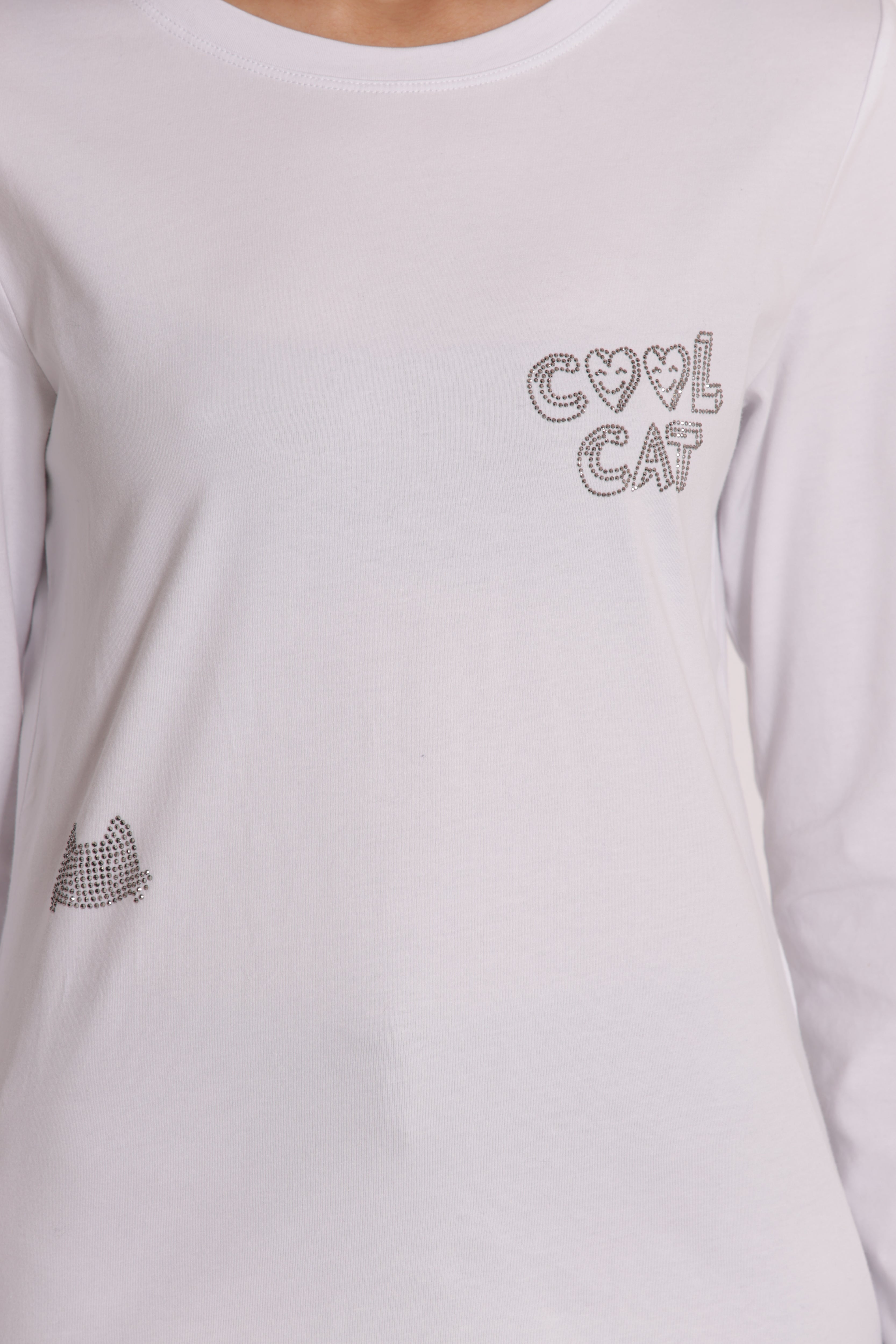 Mimi Mua T-Shirt Cool Cat Bianco