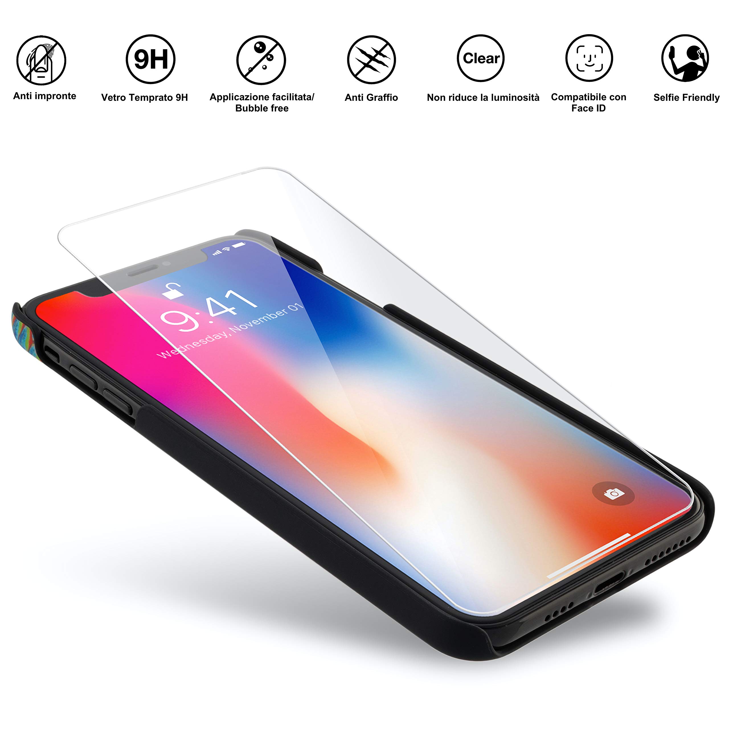 Marcelo Burlon County of Milan cover iPhone X/XS + vetro 9H
