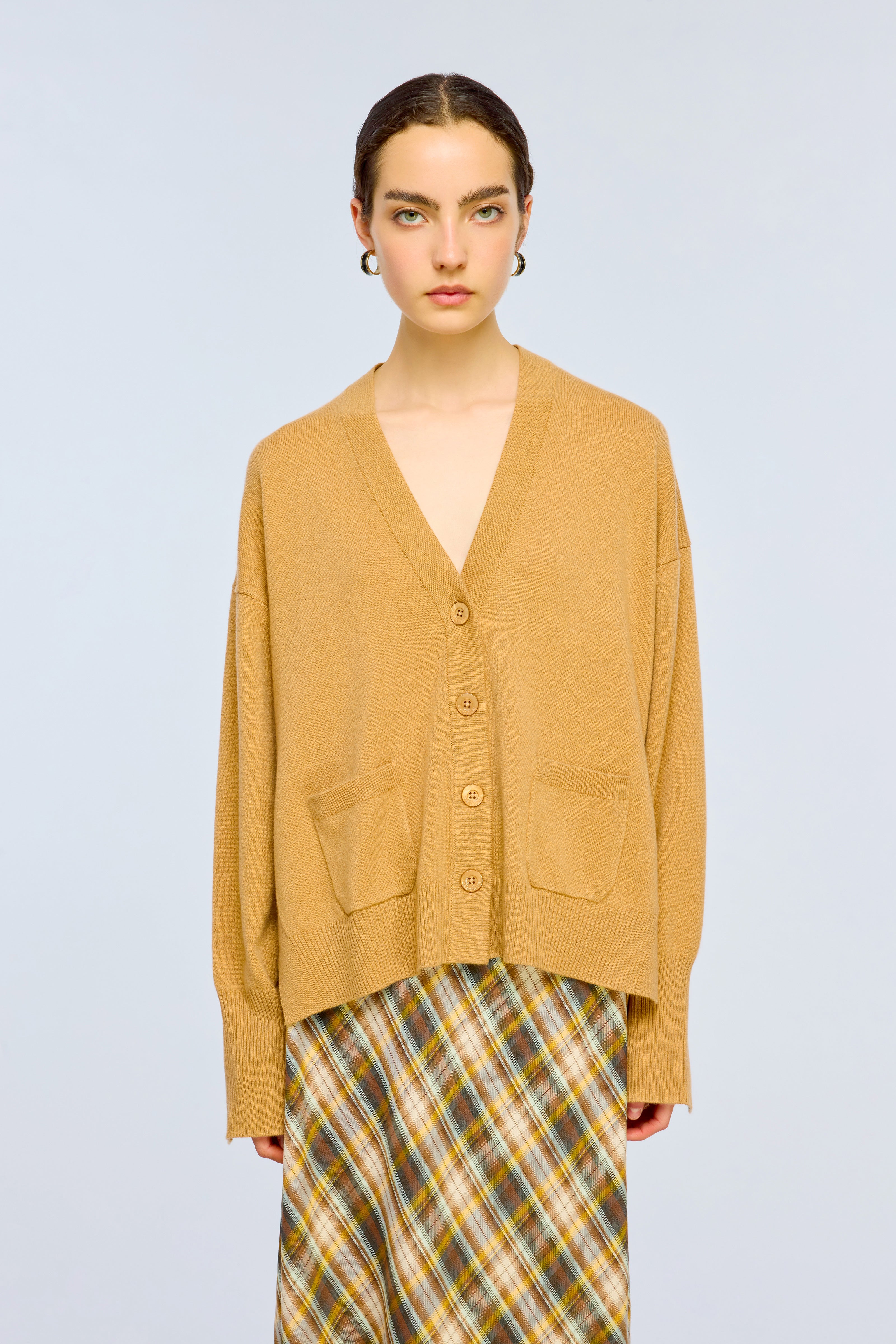 Semicouture Esther Y6WD06 cardigan lana cashmere cammello