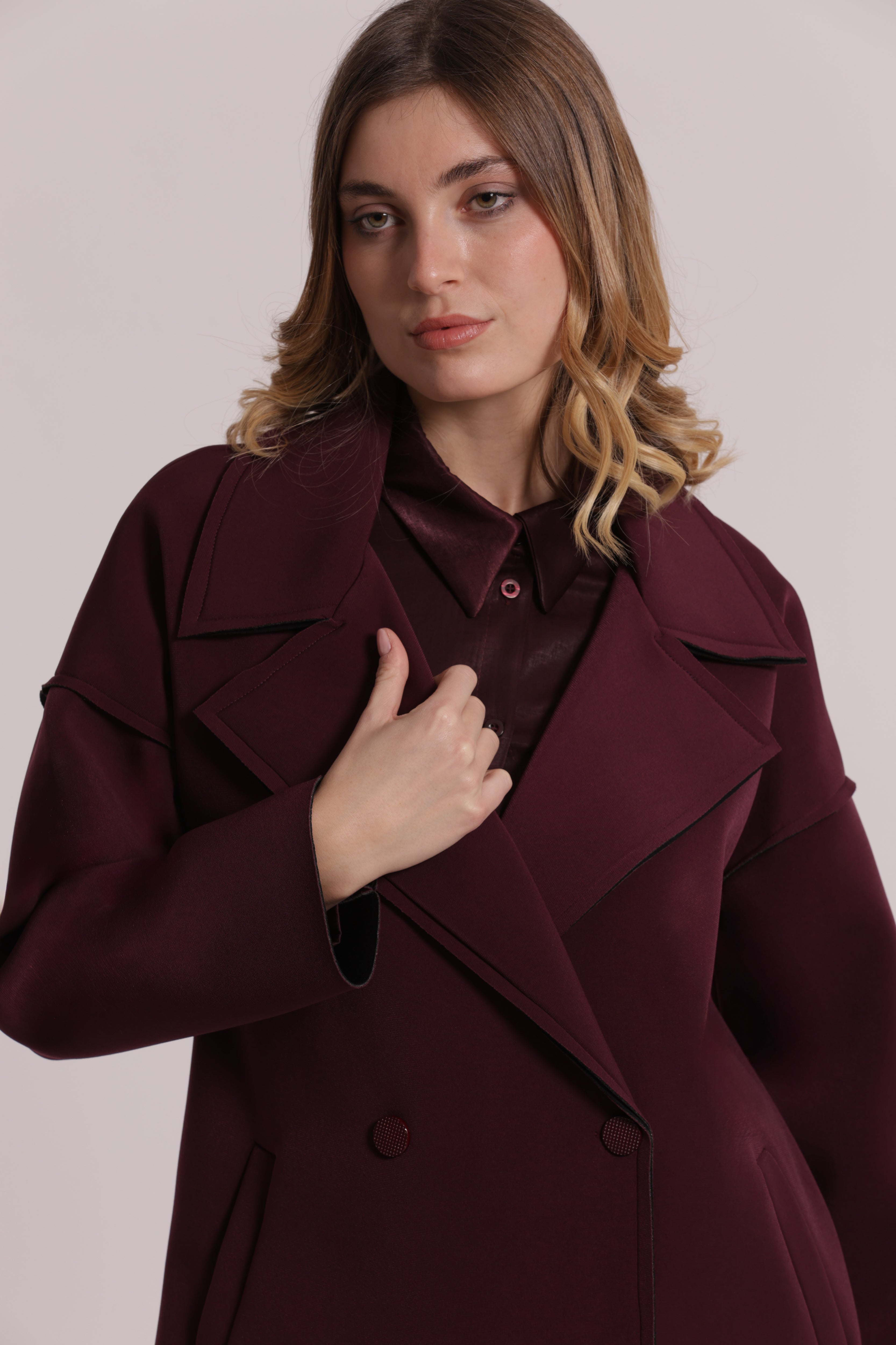 Mimi Mua Giaccone Corto in Neoprene Giacca Moro