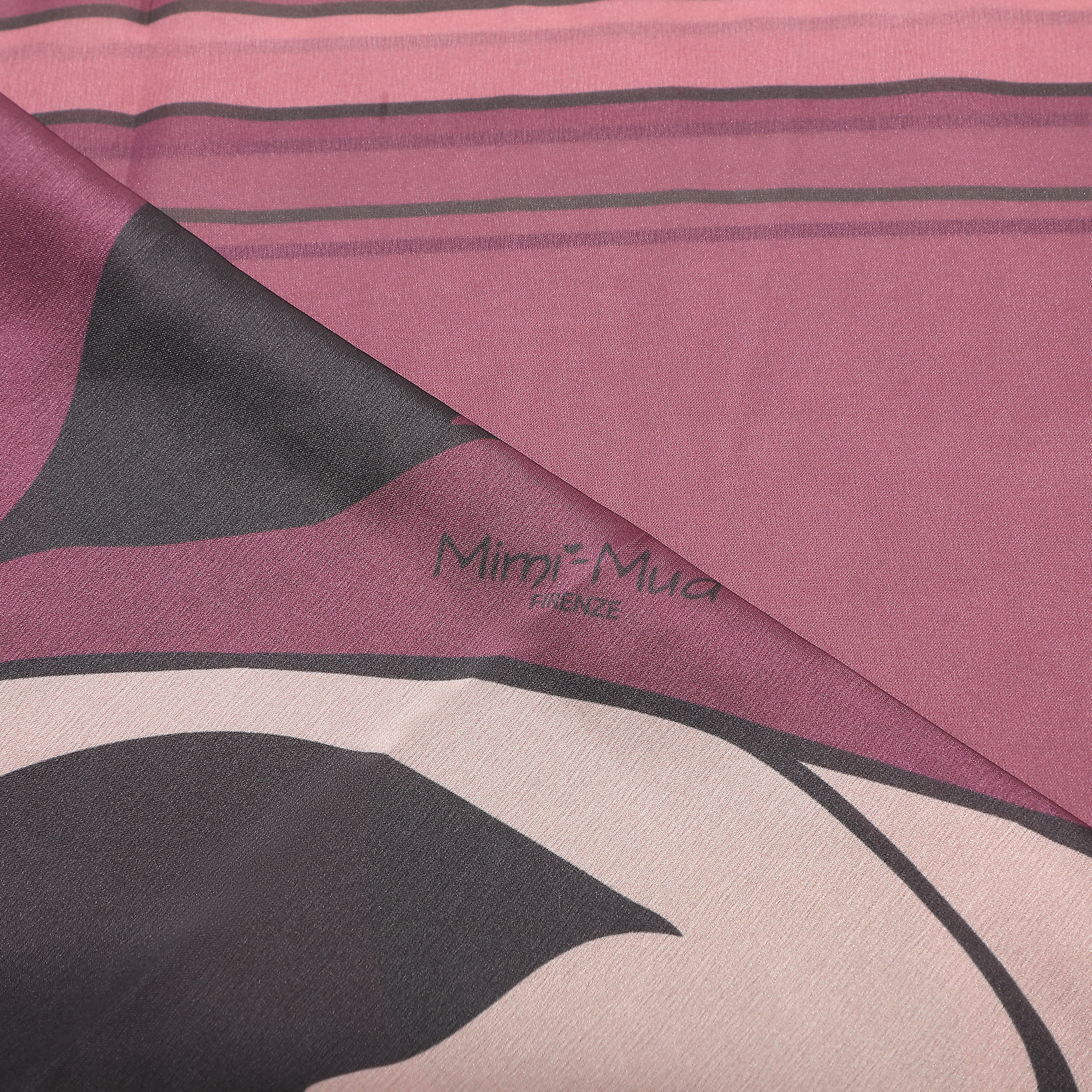 Mimi Mua Foulard Foglia Obliqua 90x90 Nero