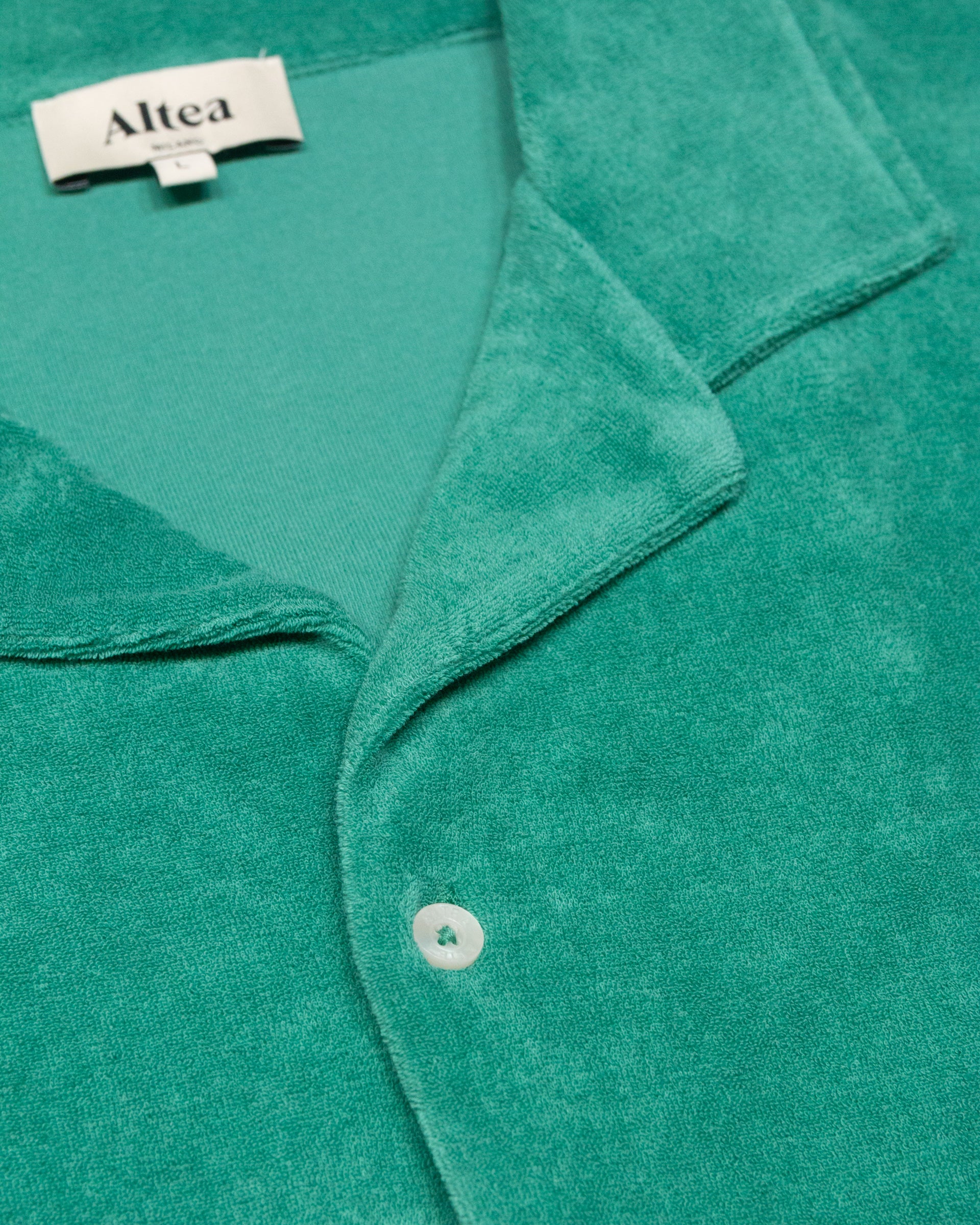 Altea Harvey camicia spugna verde manica corta