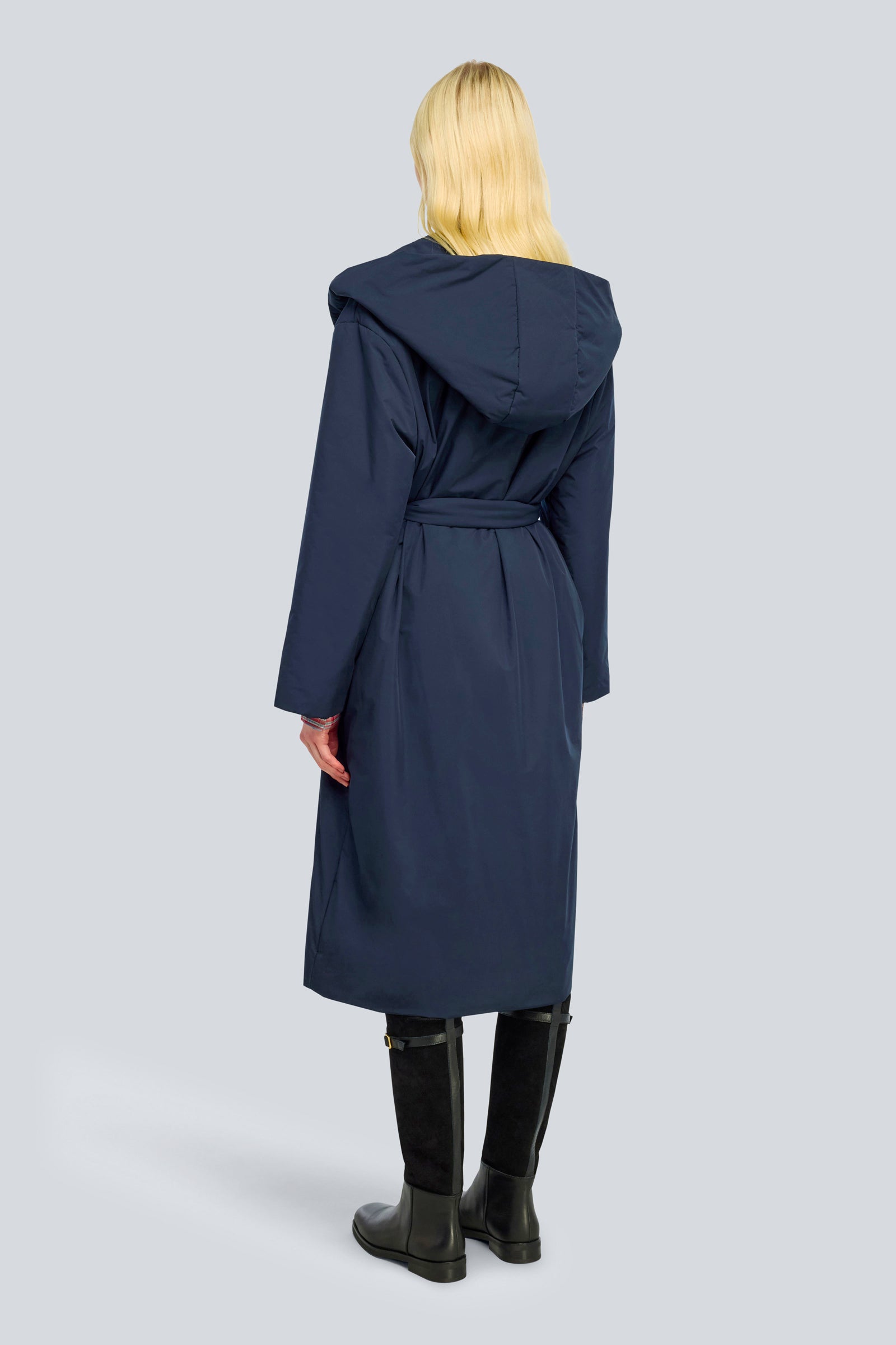 Semicouture Daria piumino lungo cappuccio blu