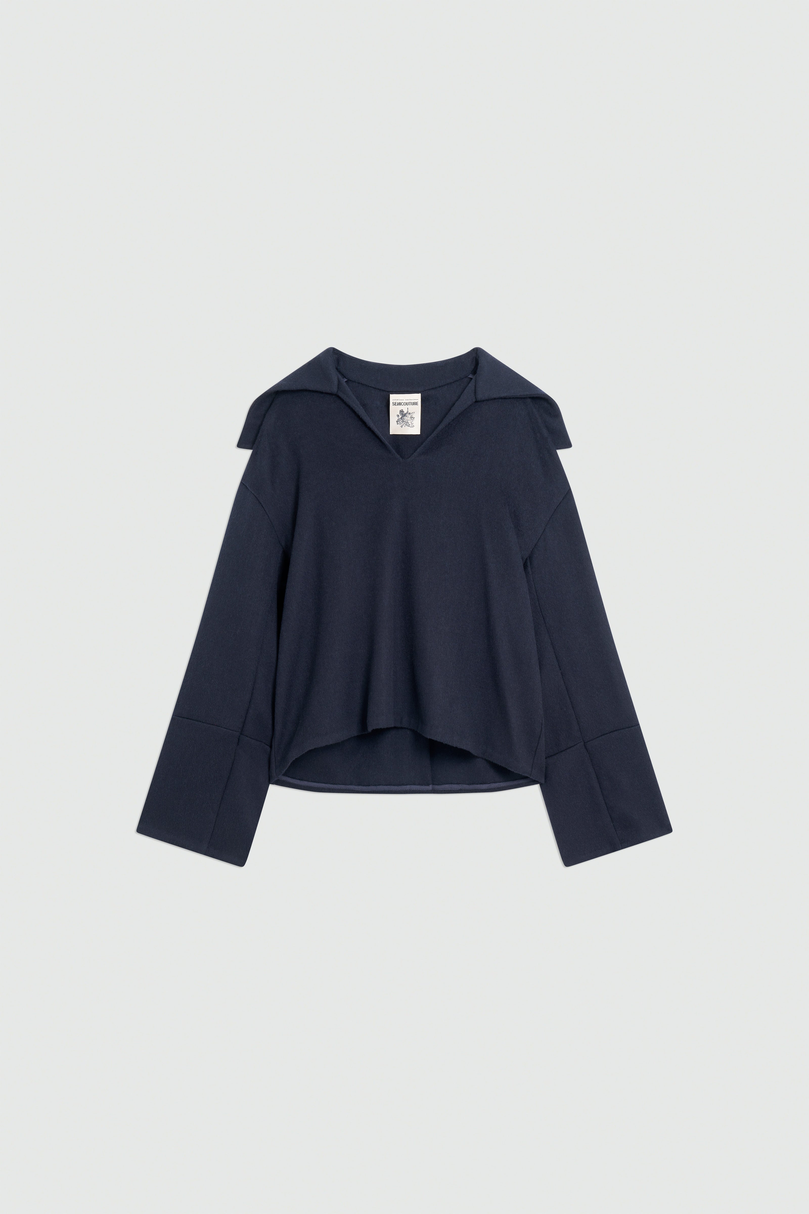 Semicouture Kassy blusa panno scollo V blu