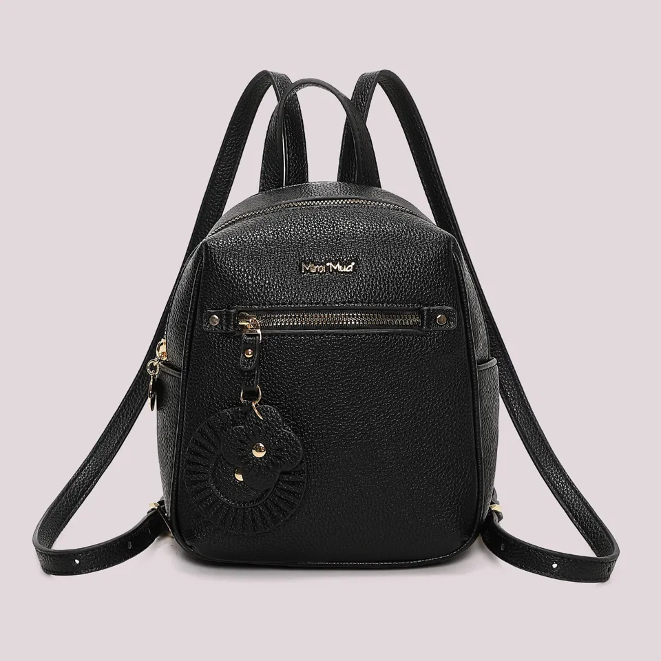 Mimi Mua zaino piccolo con charm fiore nero