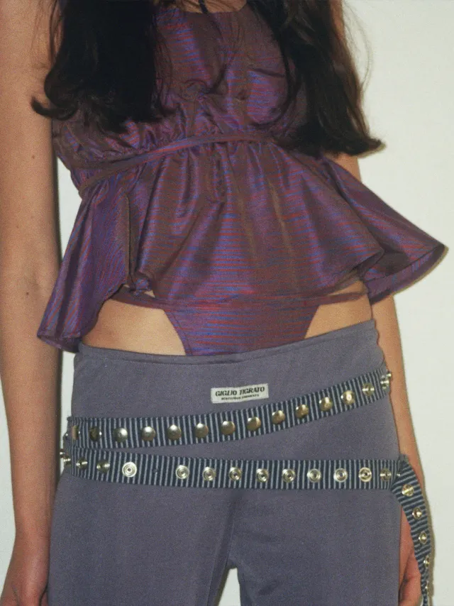 Giglio Tigrato Carlota Top Bluette body seta upcycled