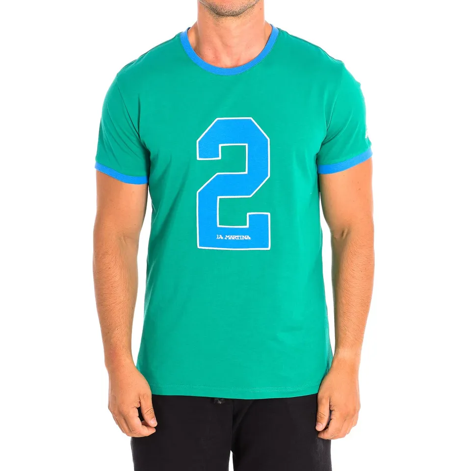 La Martina TMR312-JS206 t-shirt uomo verde blu