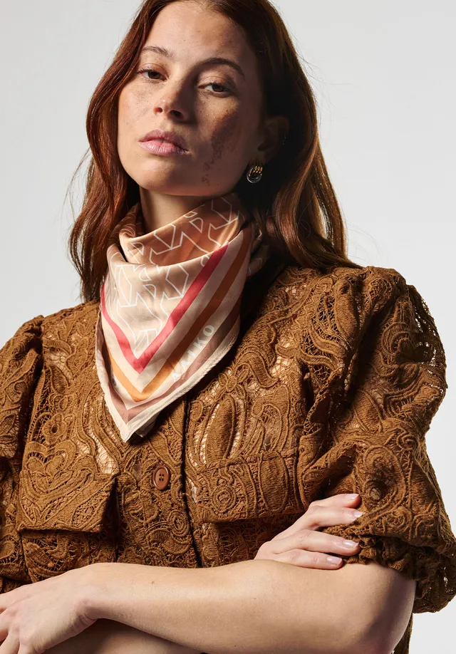 Aaiko Scarf foulard beige con stampa
