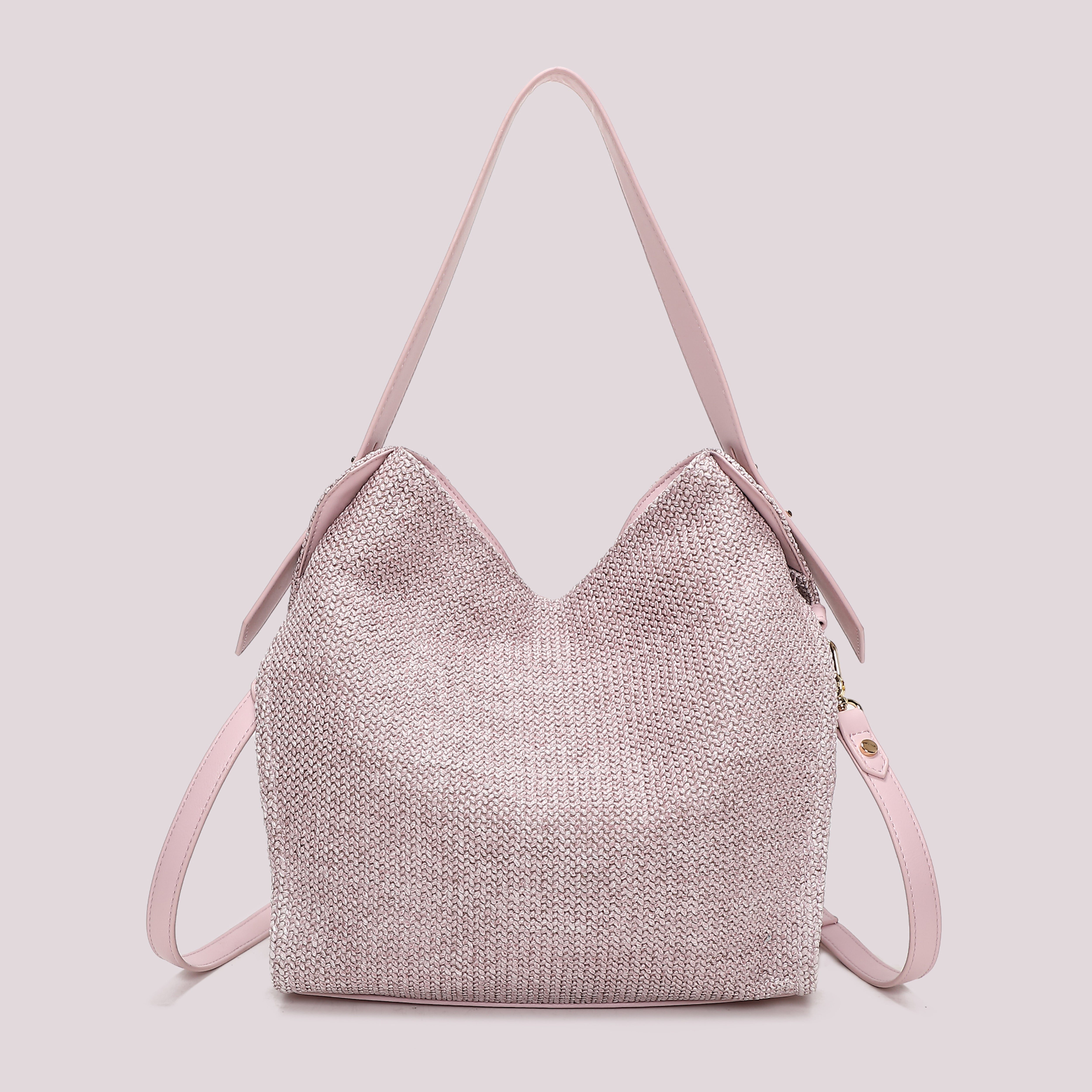 Mimi Mua Borsa Hobo in Paglia Beige Estate