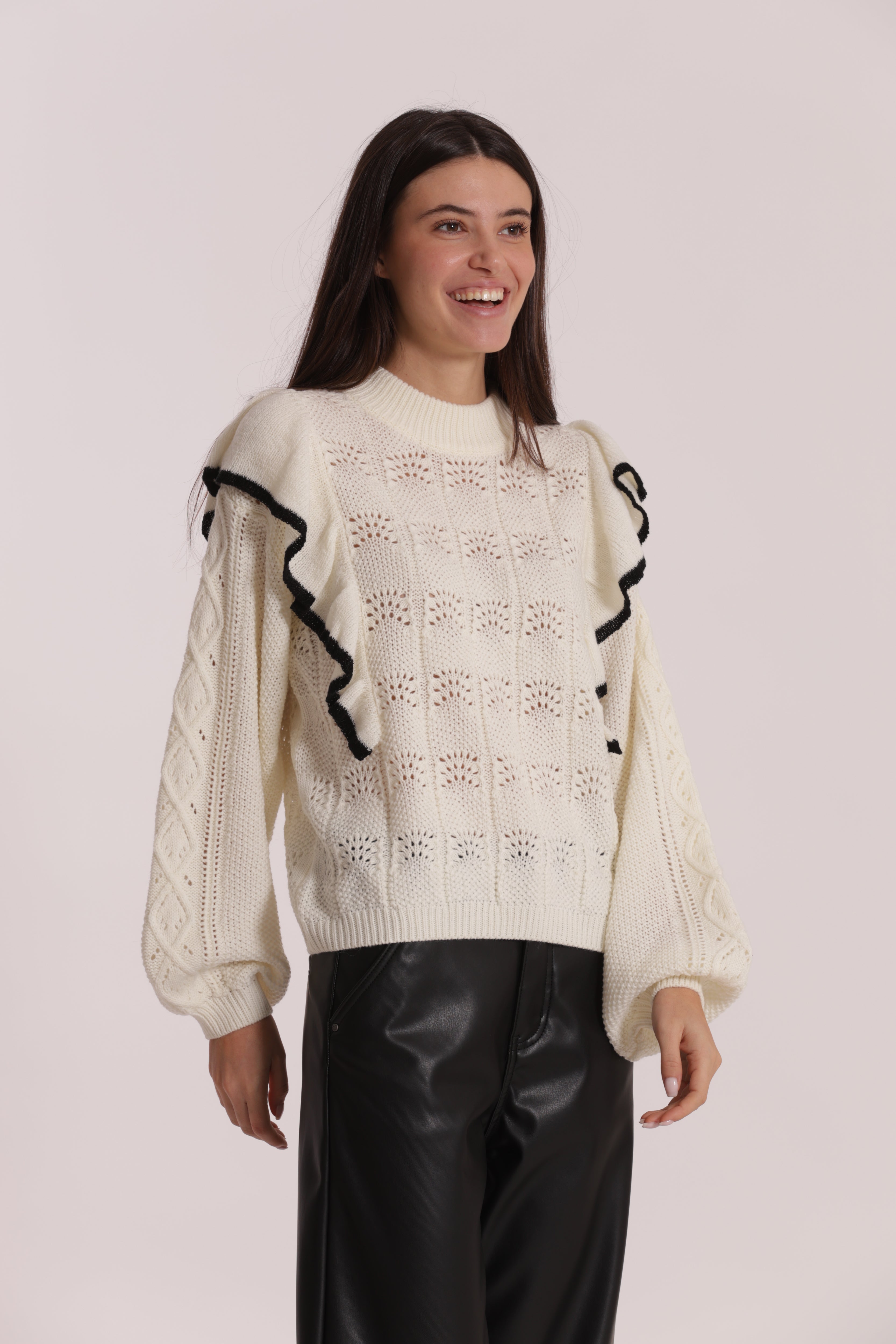 Mimi Mua Maglia con Rouge Bicolor nera calda
