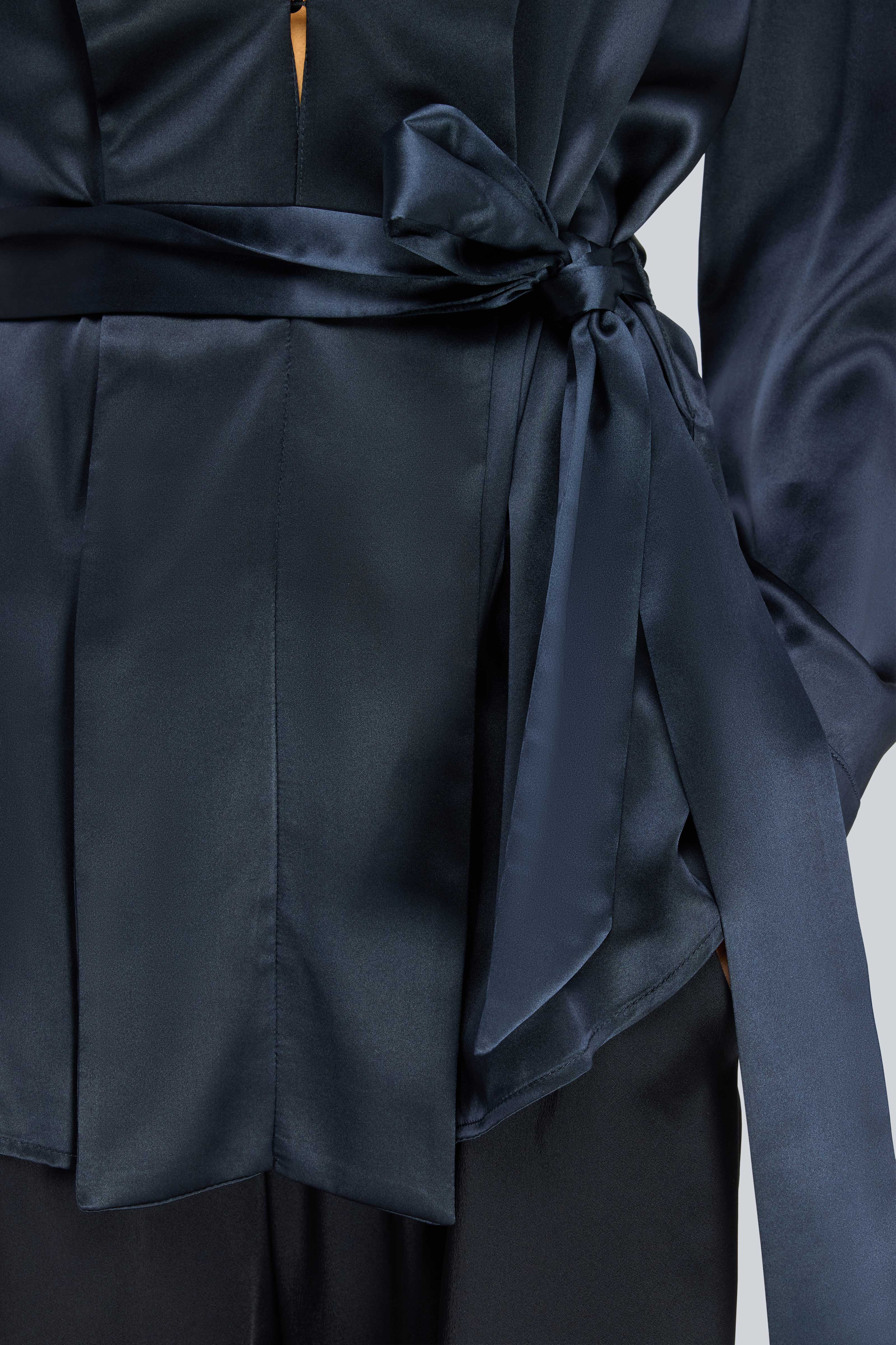 Semicouture Poppy giacca blu notte seta