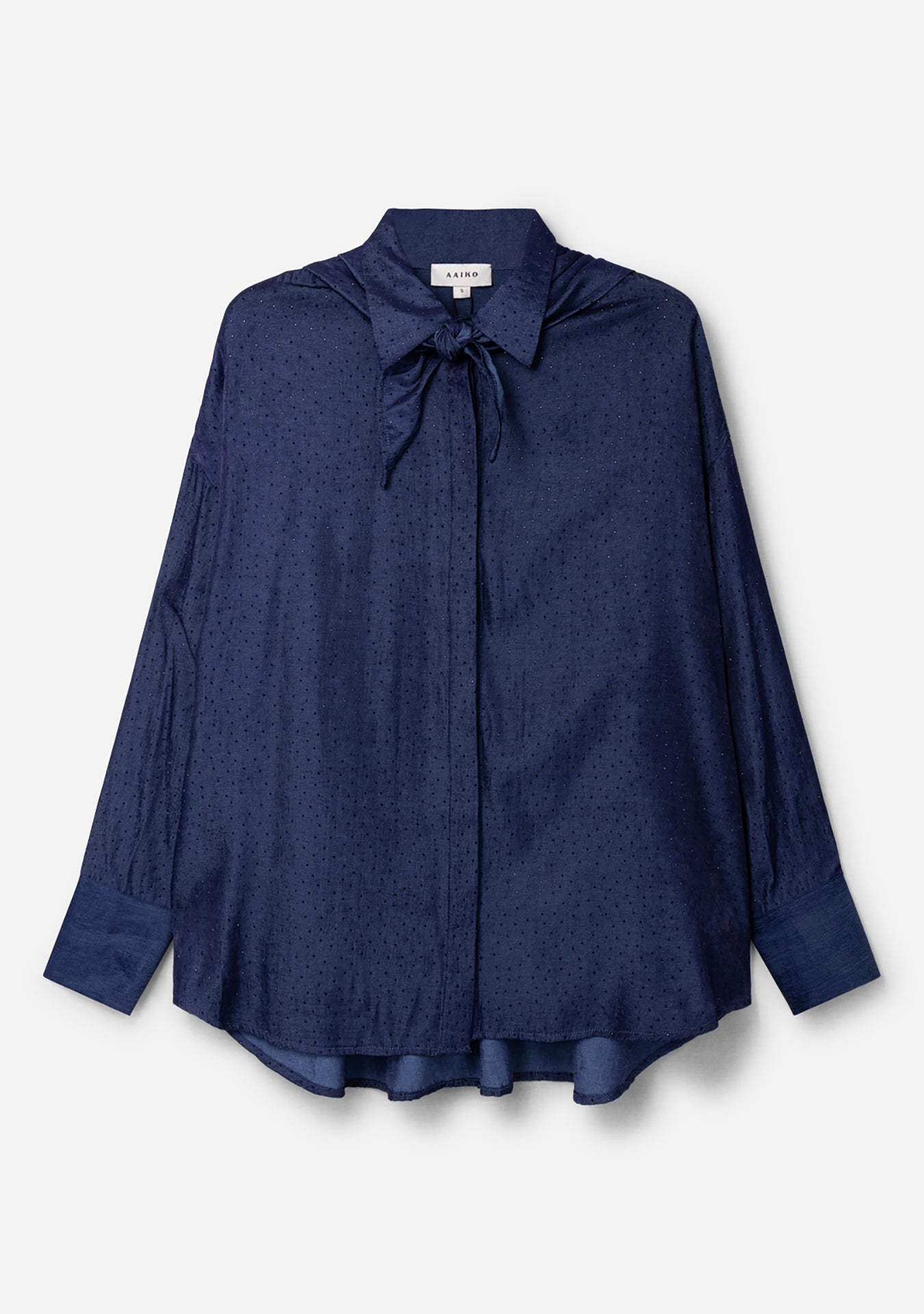 Aaiko Violetta Camicia Blu Notte Glitter Foulard