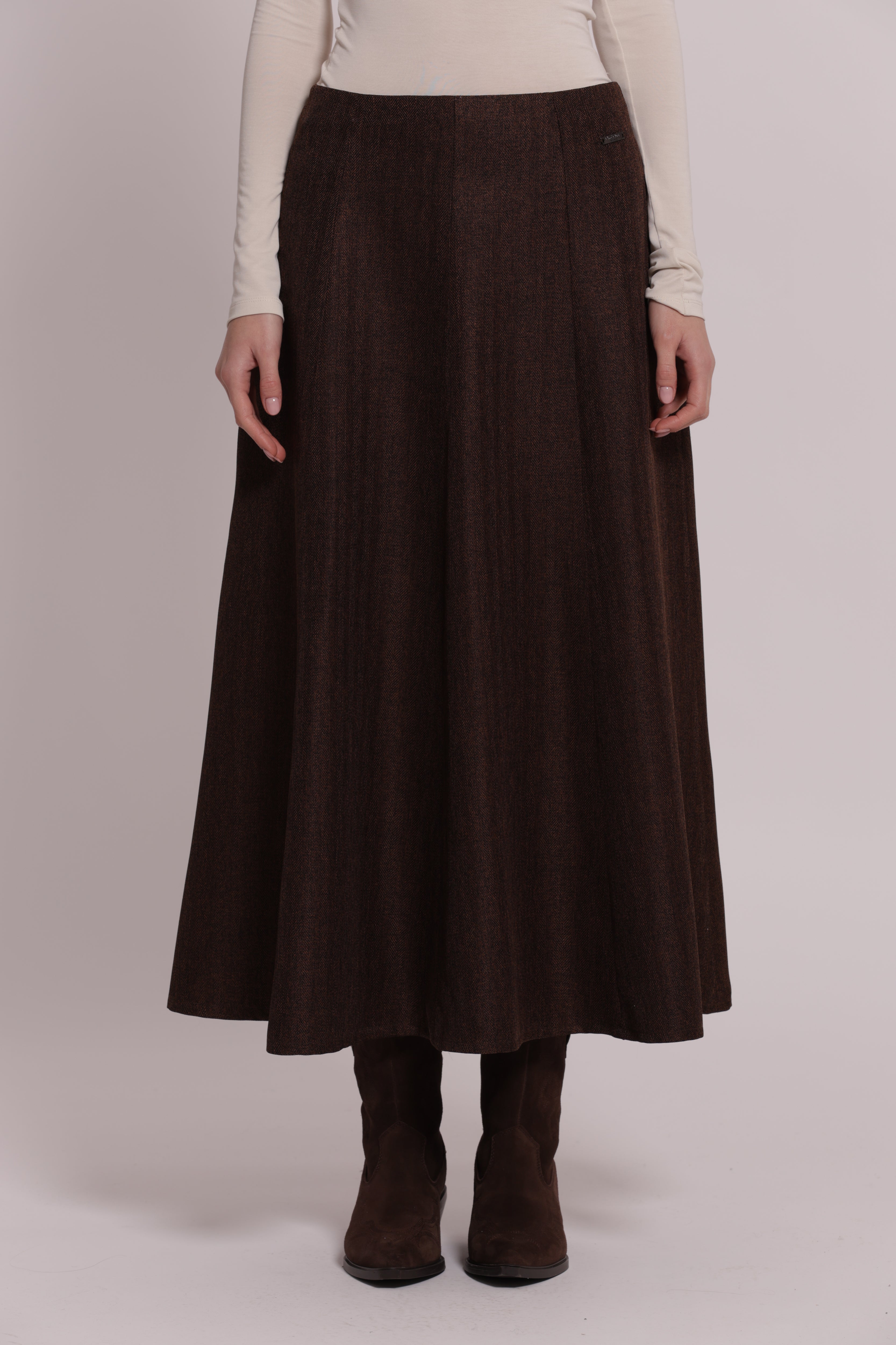 Mimi Mua Gonna Midi con Zip sul Retro Moro