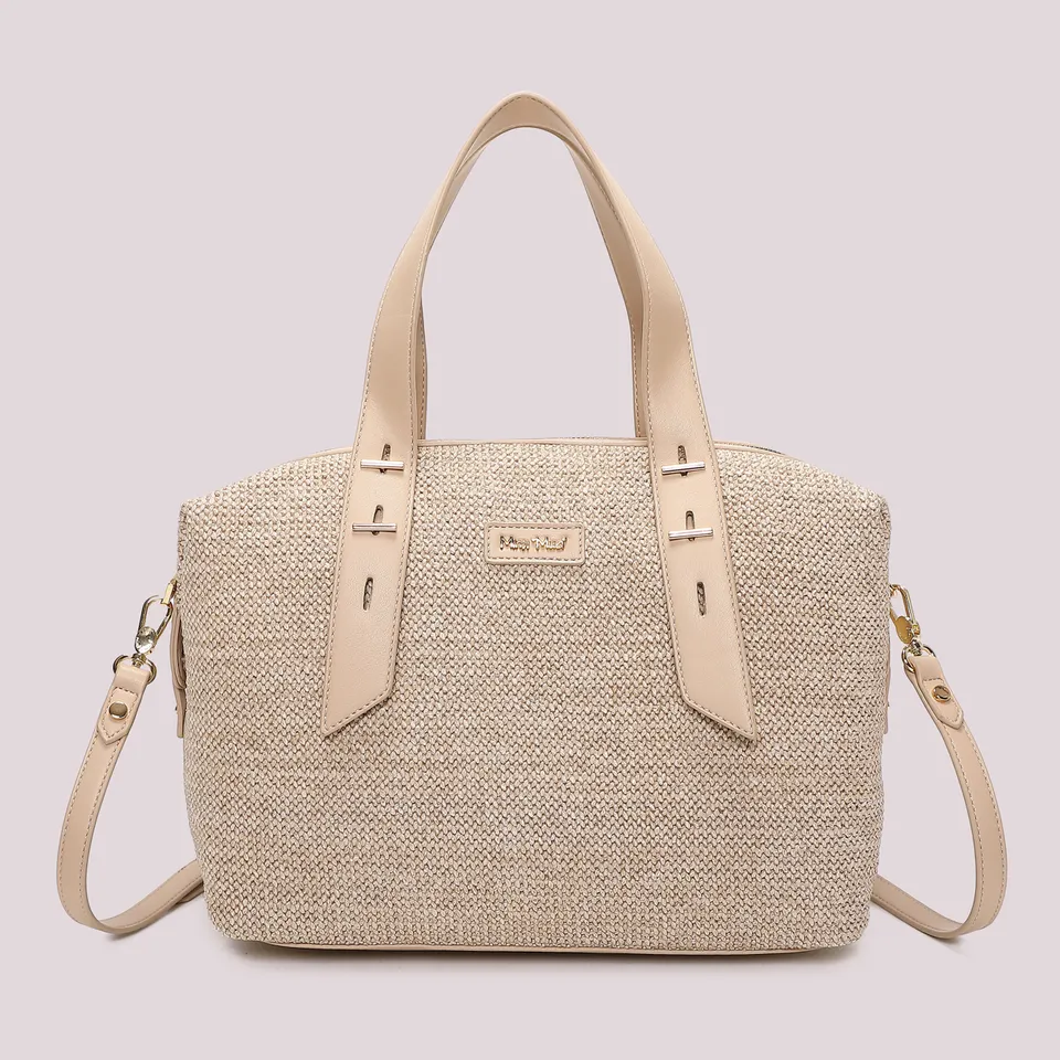 Mimi Mua Borsa Bauletto in Paglia Beige