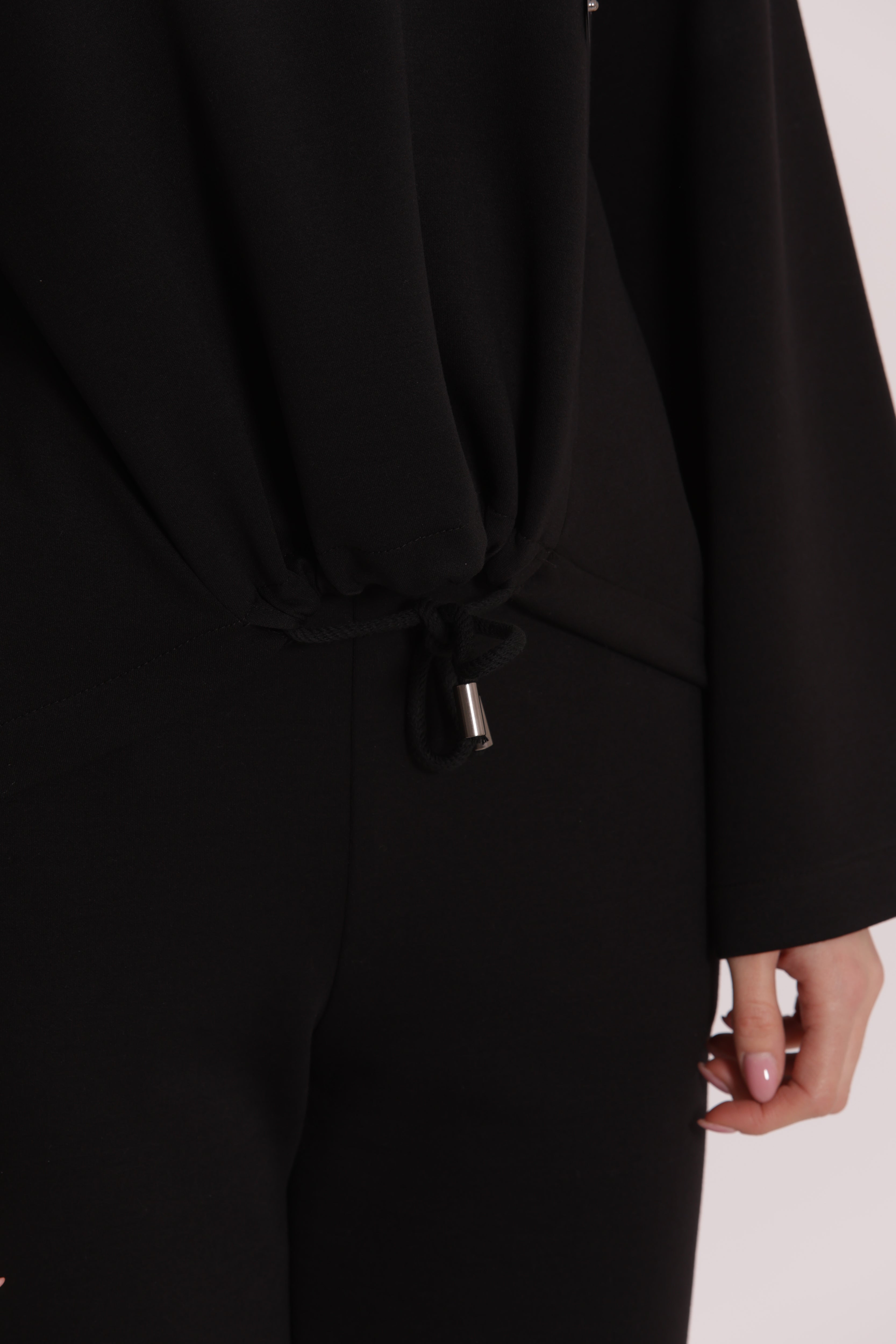 Mimi Mua Felpa Neoprene con Paillettes Nera Lucida