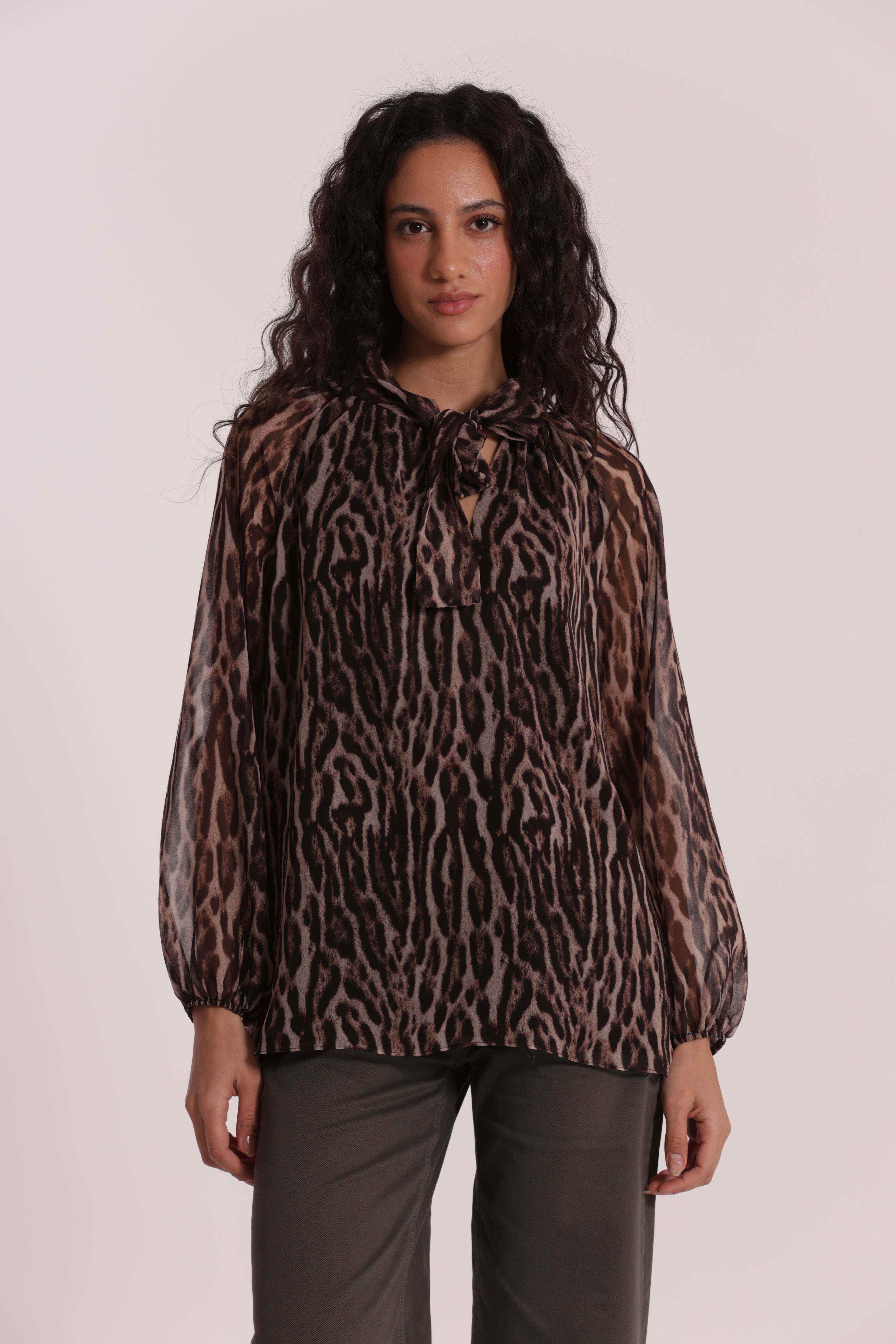 Mimi Mua Blusa con Fusciacca blusa animalier burgundy