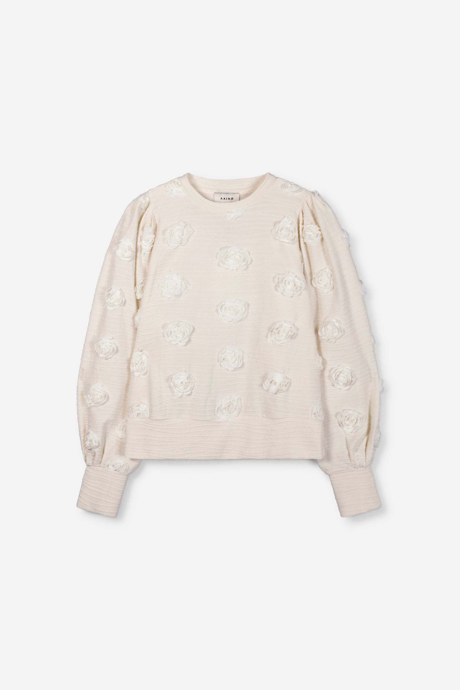 Aaiko Isha top crema con rose 3D donna