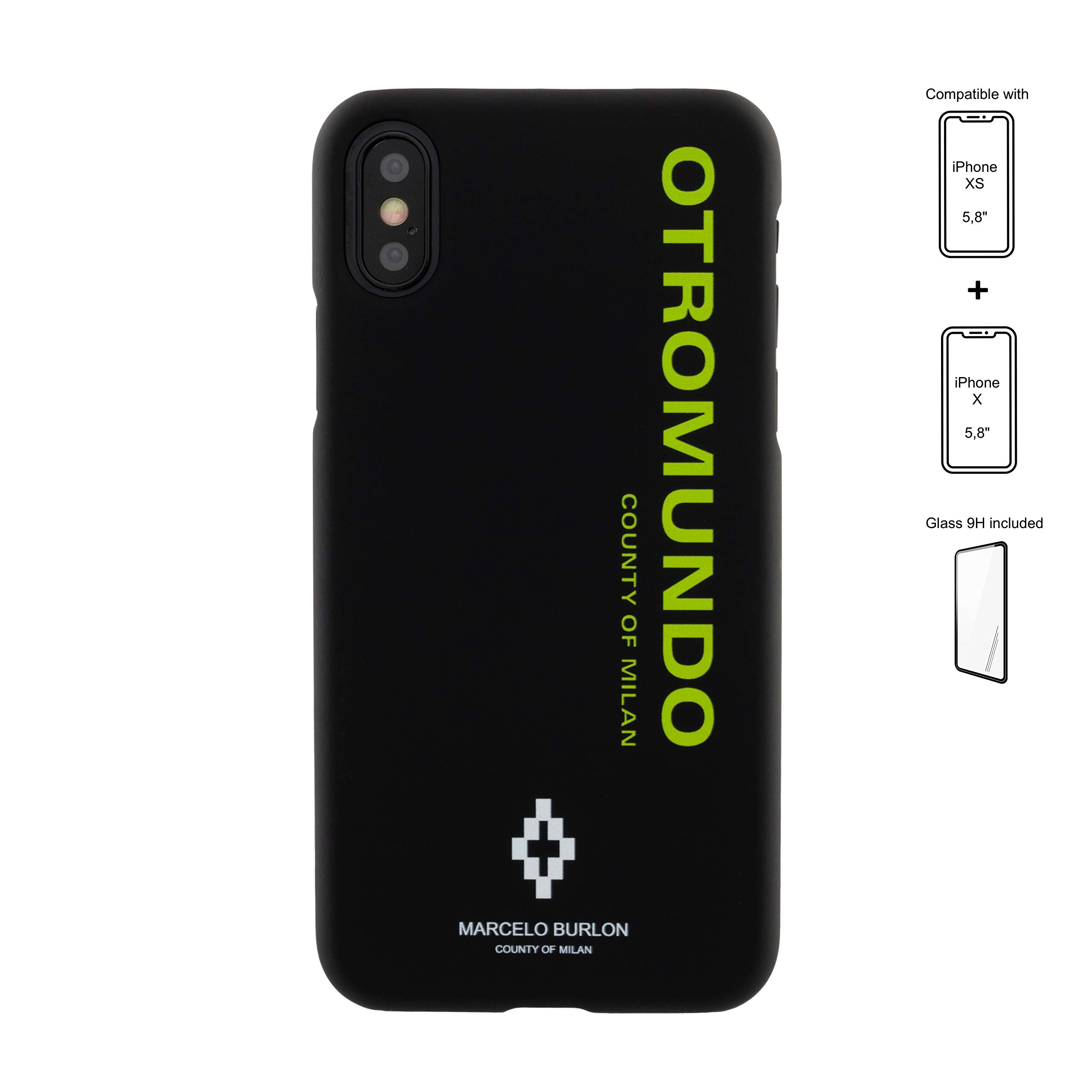 Marcelo Burlon County of Milan iPhone XS/X cover rigida vetro 9H