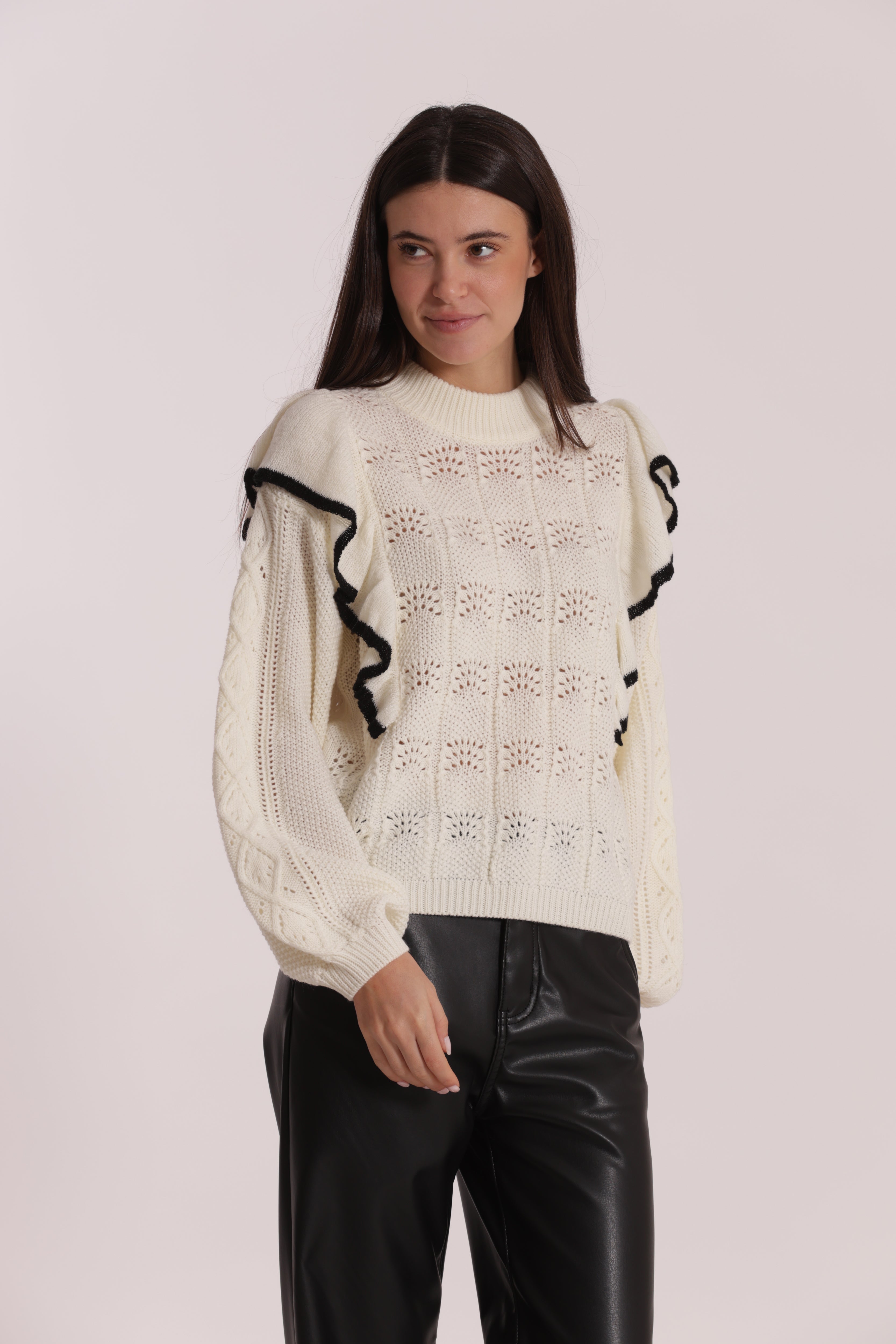 Mimi Mua Maglia con Rouge Bicolor nera calda