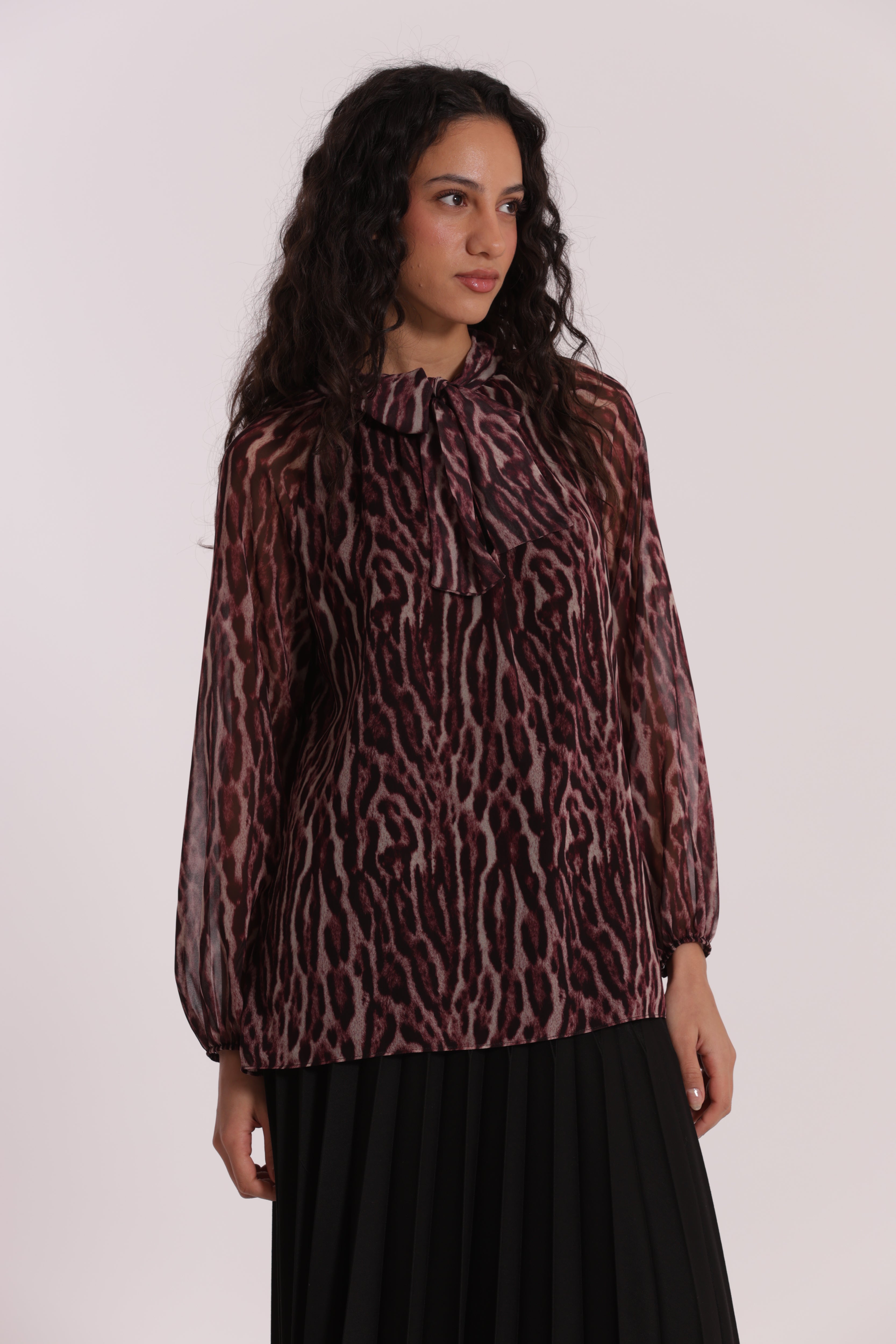 Mimi Mua Blusa con Fusciacca blusa animalier burgundy