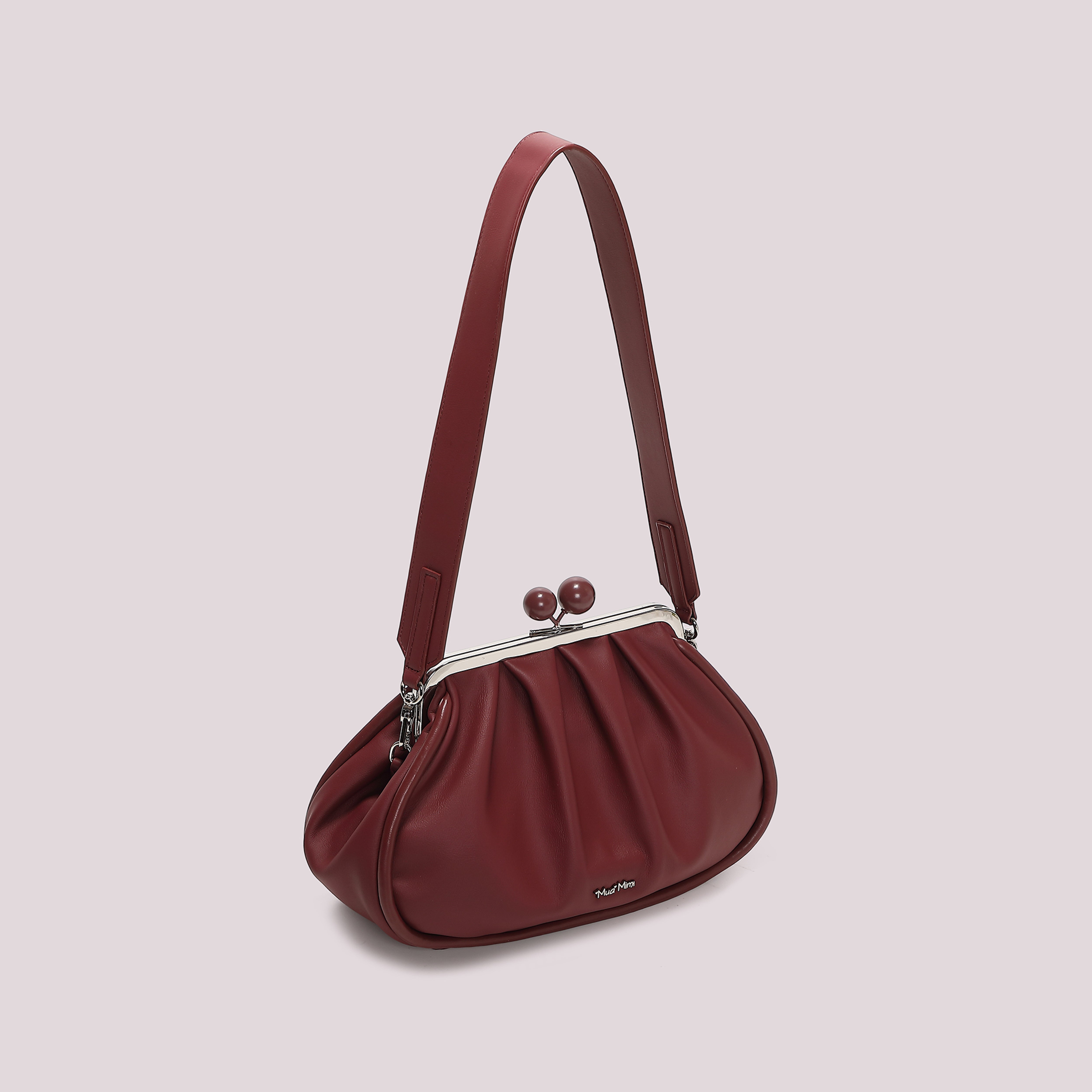 Mimi Mua Clutch Morbida Sfere Nera 30cm Elegante
