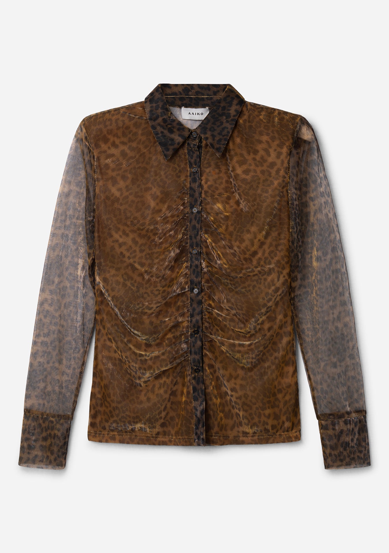 Aaiko Vigo top marrone mesh leopardato