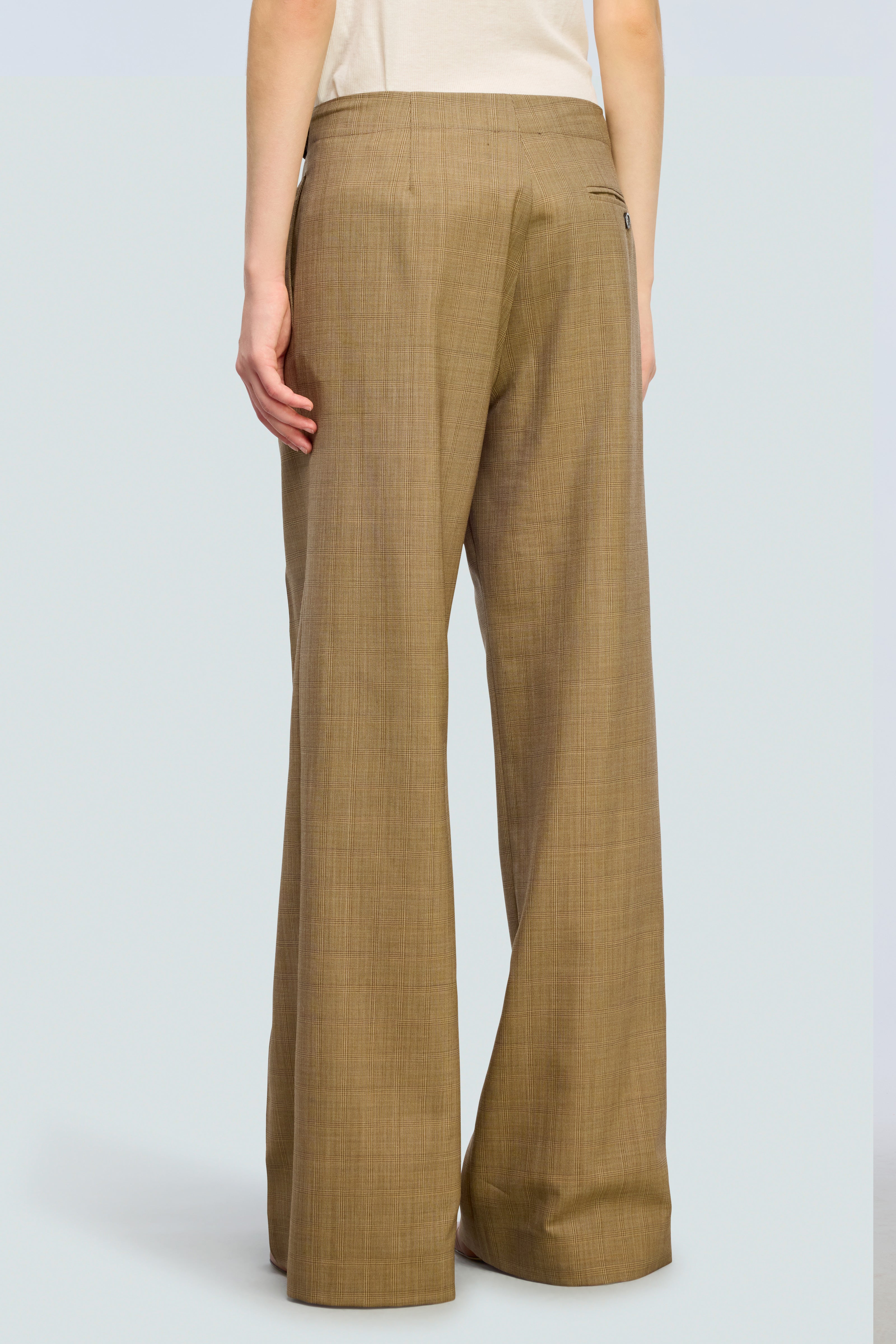 Semicouture Delia pantalone lana gamba dritta check