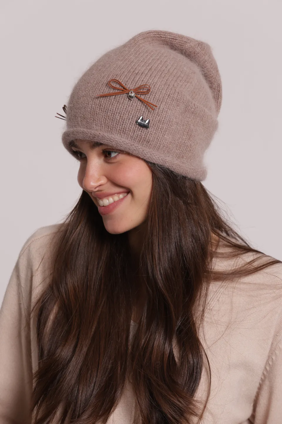 Mimi Mua berretto con fiocchetti cappello bianco