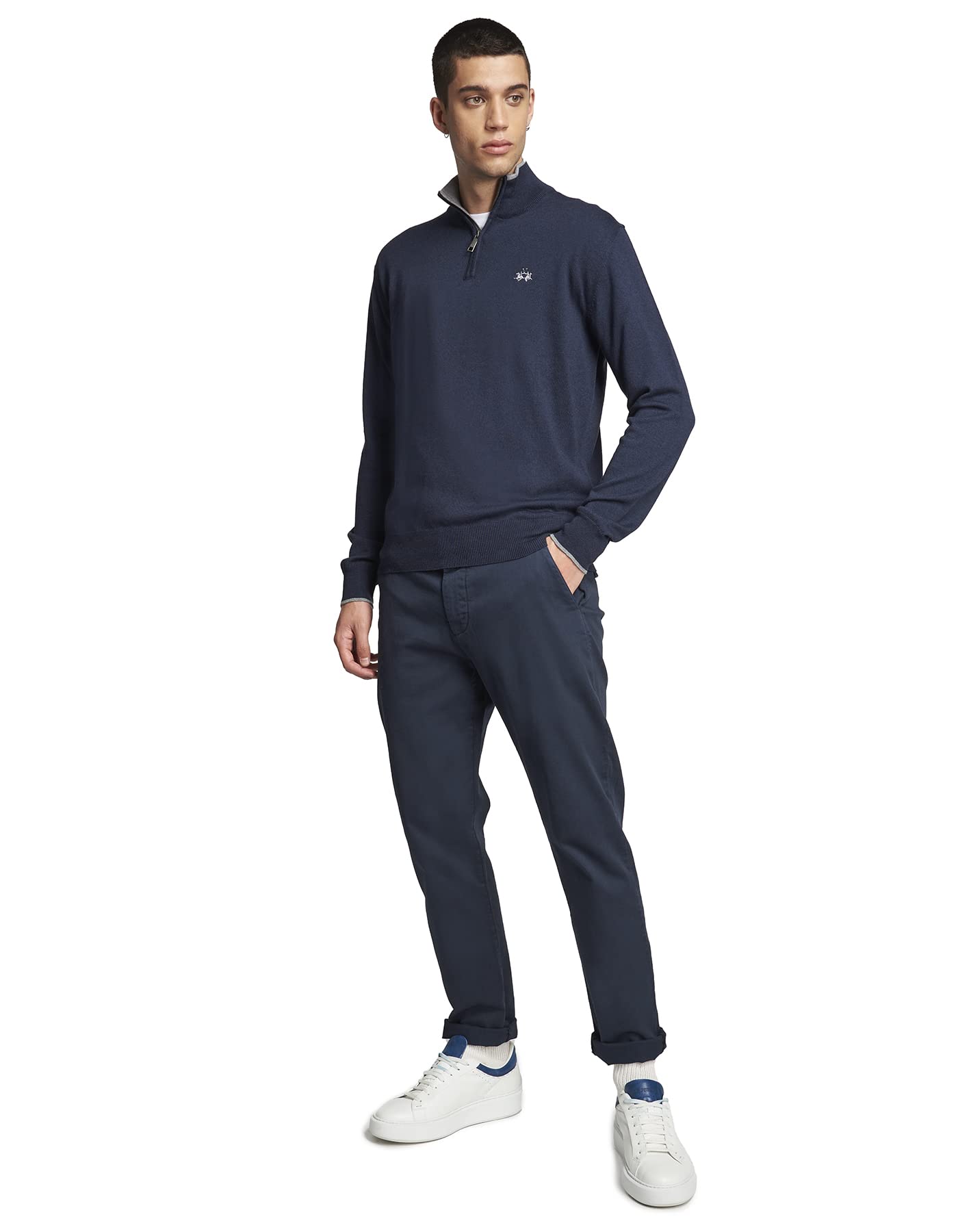 La Martina Emilio maglione uomo zip cotone misto lana