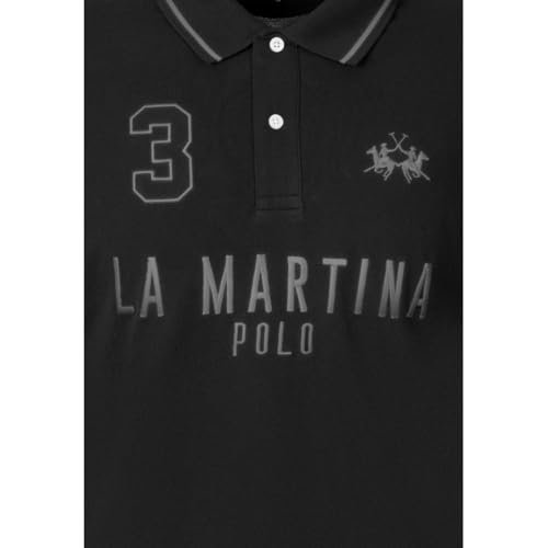La Martina MCP320 PK001 polo nera taglia M in cotone