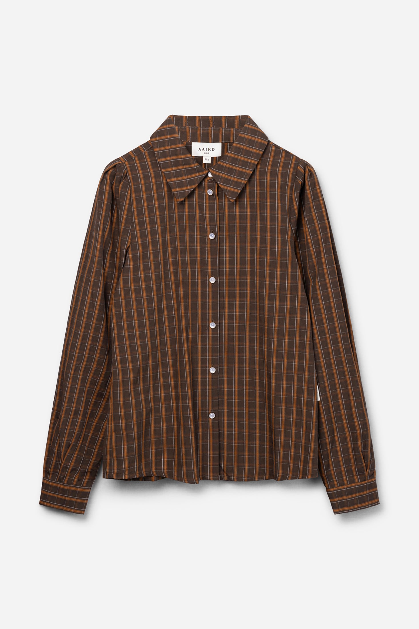 Aaiko Janesse camicia quadri cotone marrone