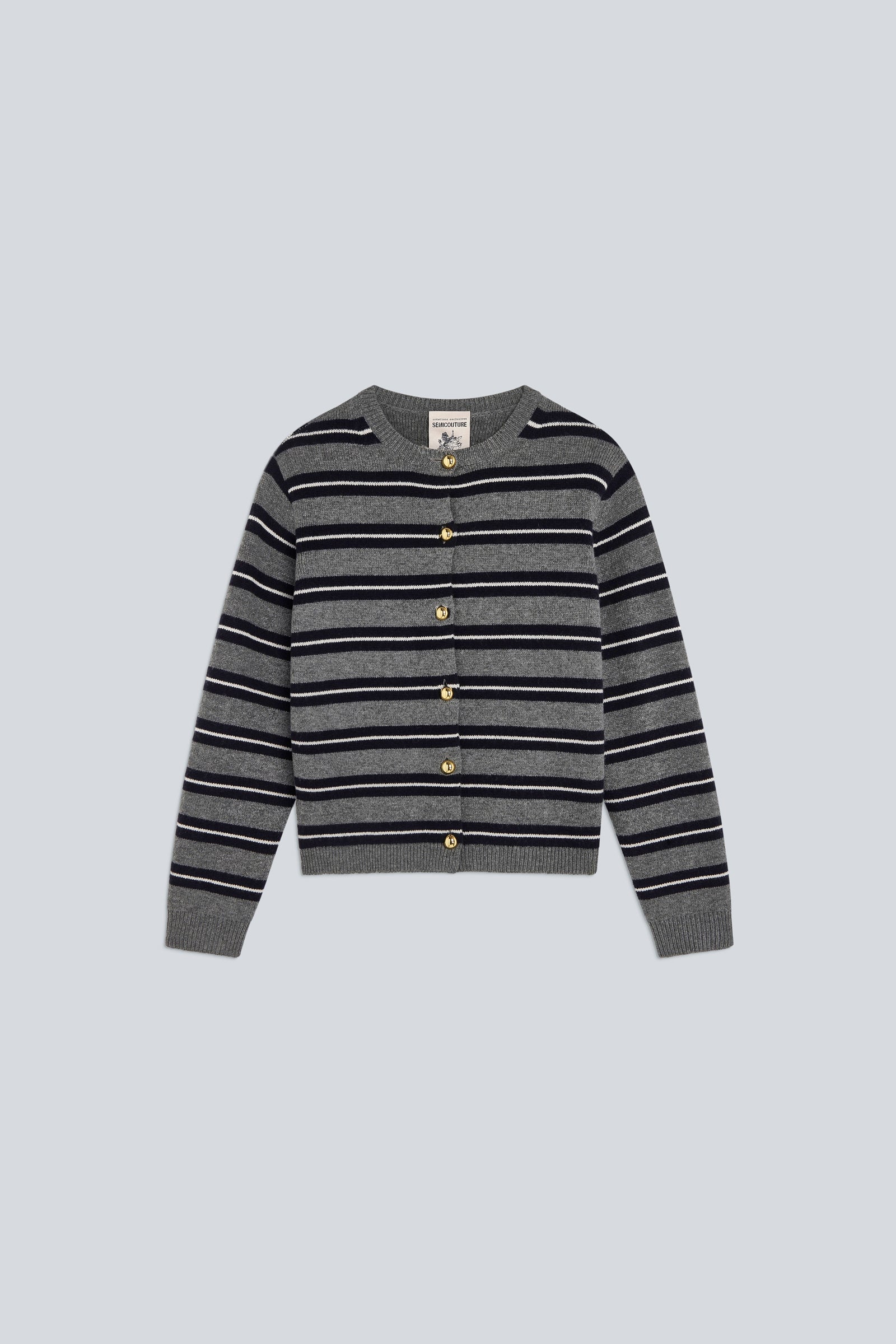 Semicouture Jasmine cardigan misto cashmere rigato