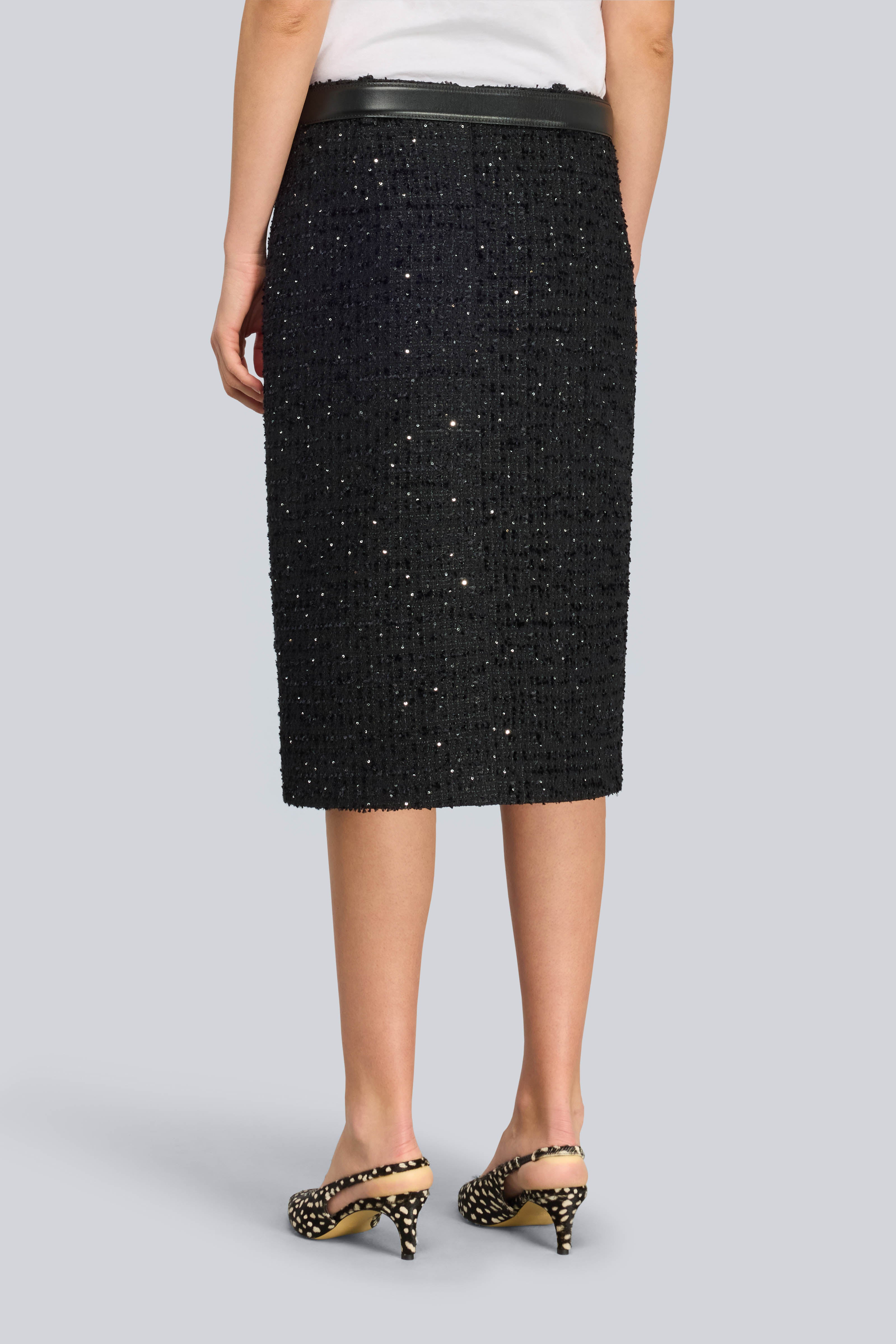 Semicouture Carlene gonna paillettes tweed nero