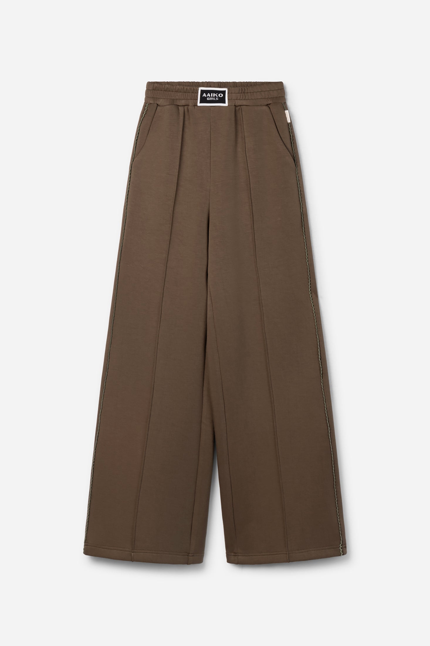 Aaiko Vico pantaloni palazzo verde teak gamba larga
