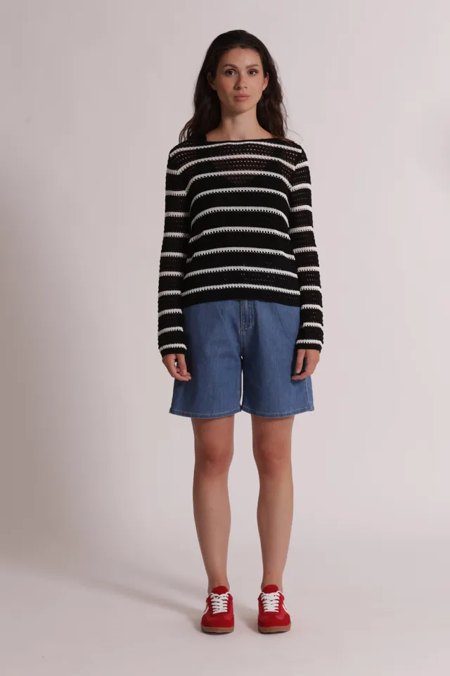 Mimi Mua Shorts in Denim shorts blu chiaro cotone