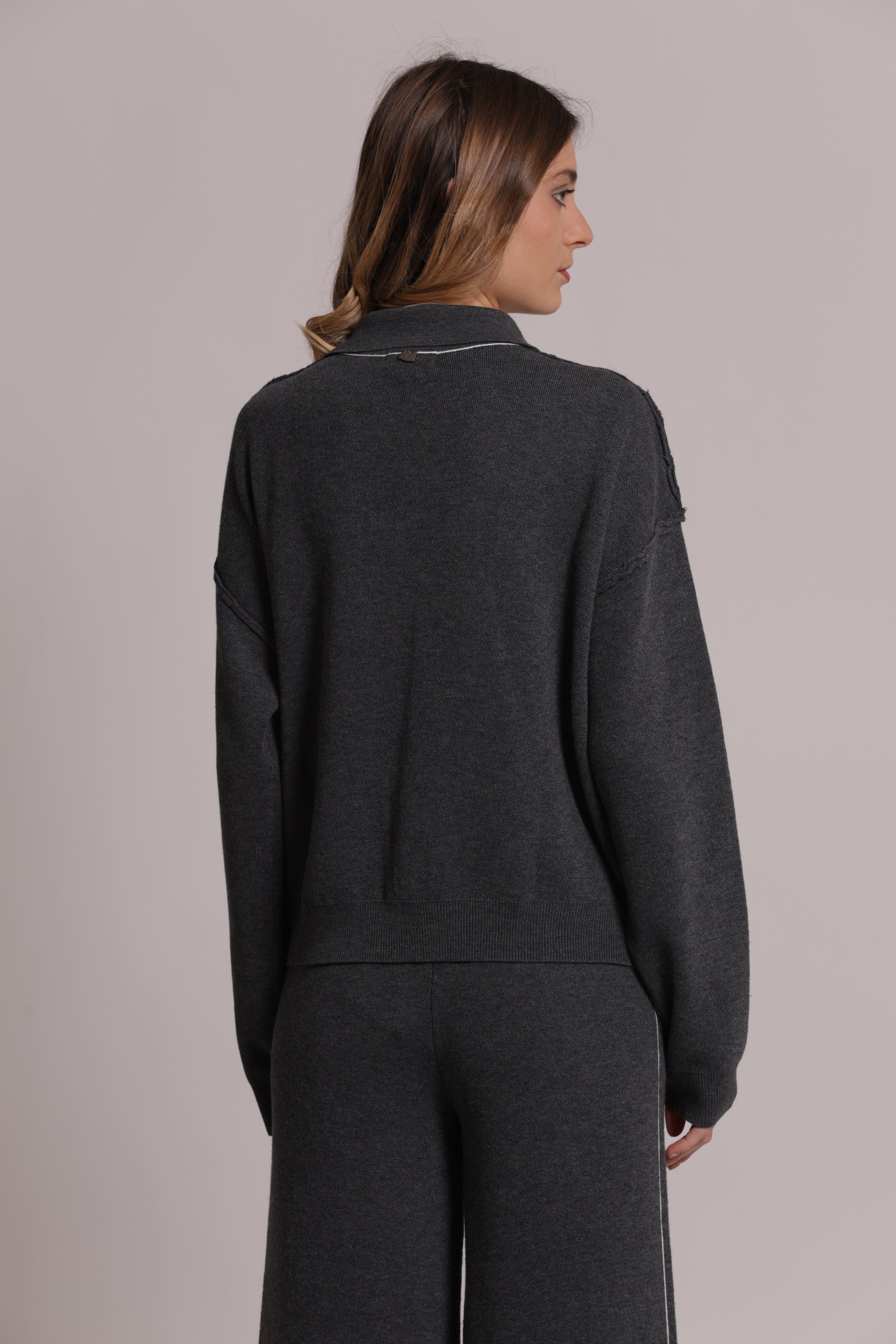 Mimi Mua Maglia con Zip Maglieria Nero