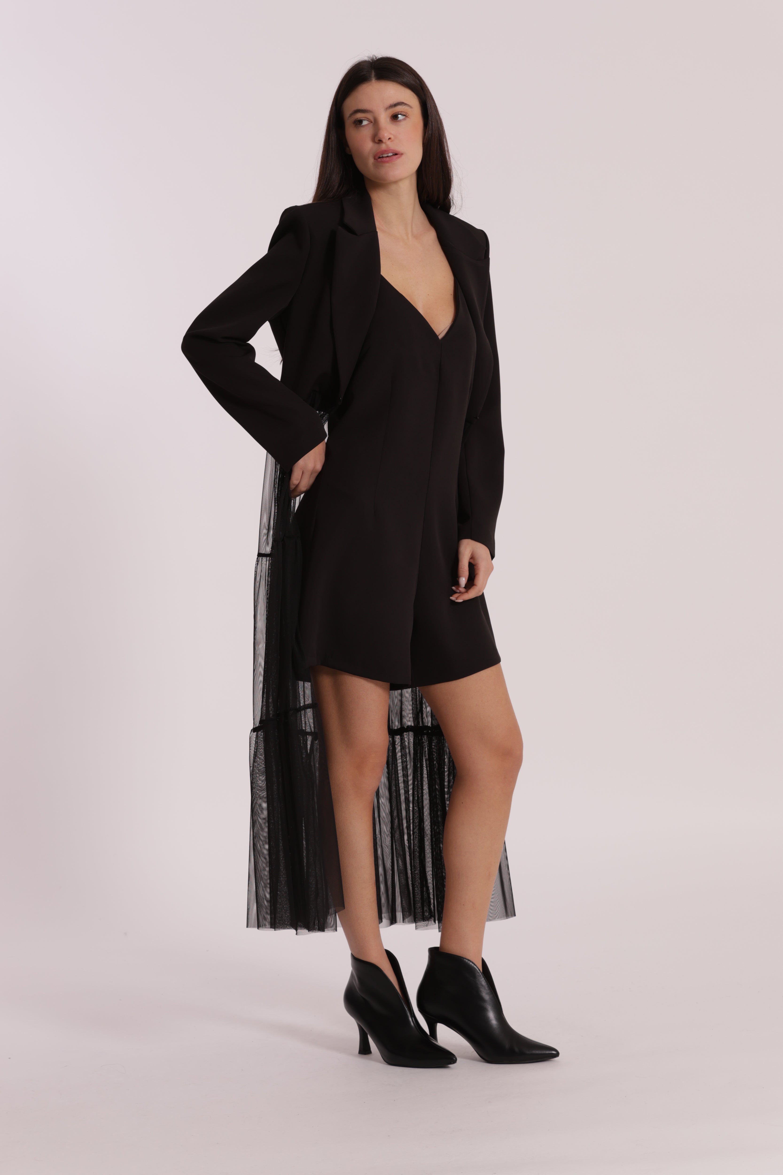 Mimi Mua Giacca Lunga giacca tulle nero