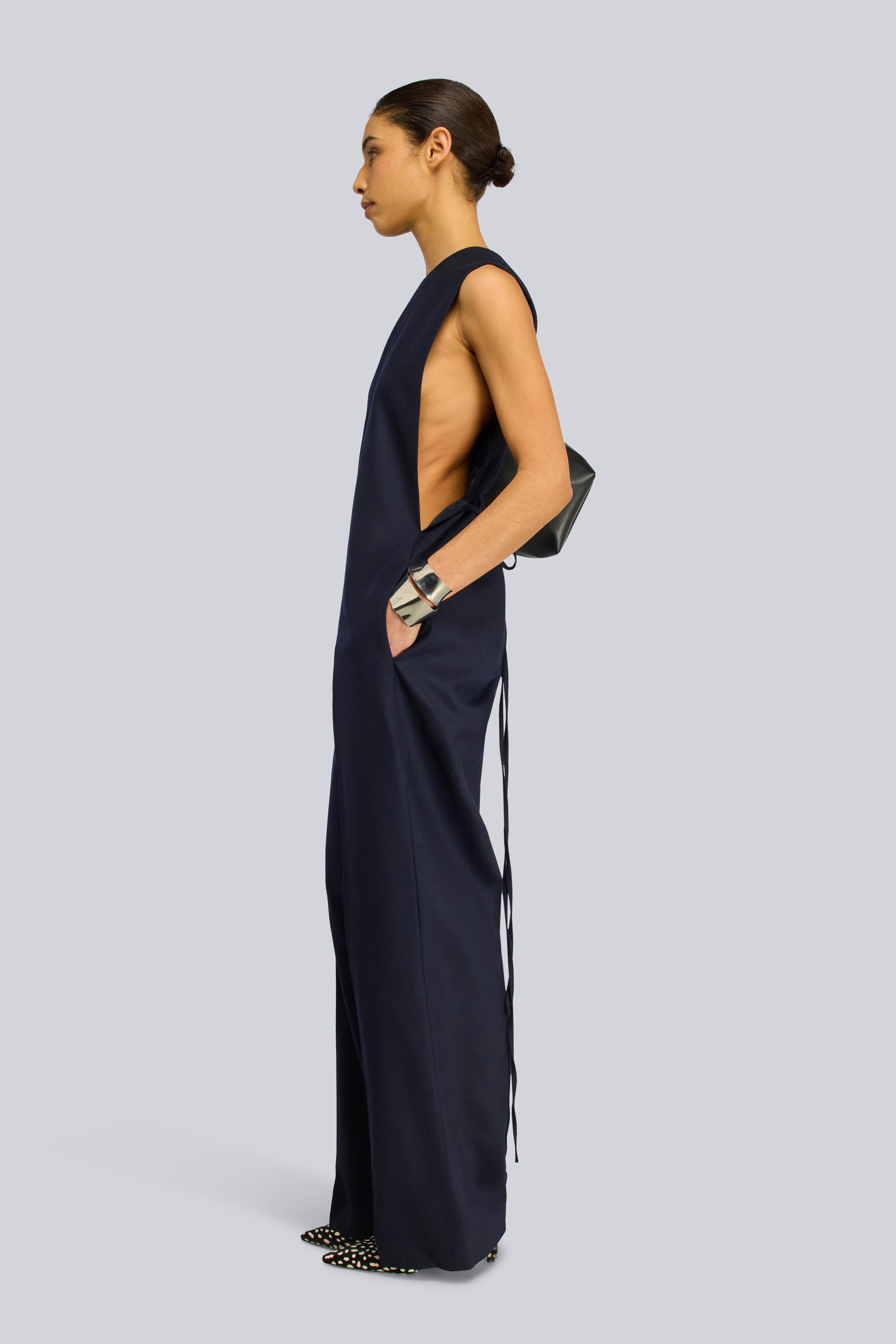Semicouture Cher tuta blu notte in flanella