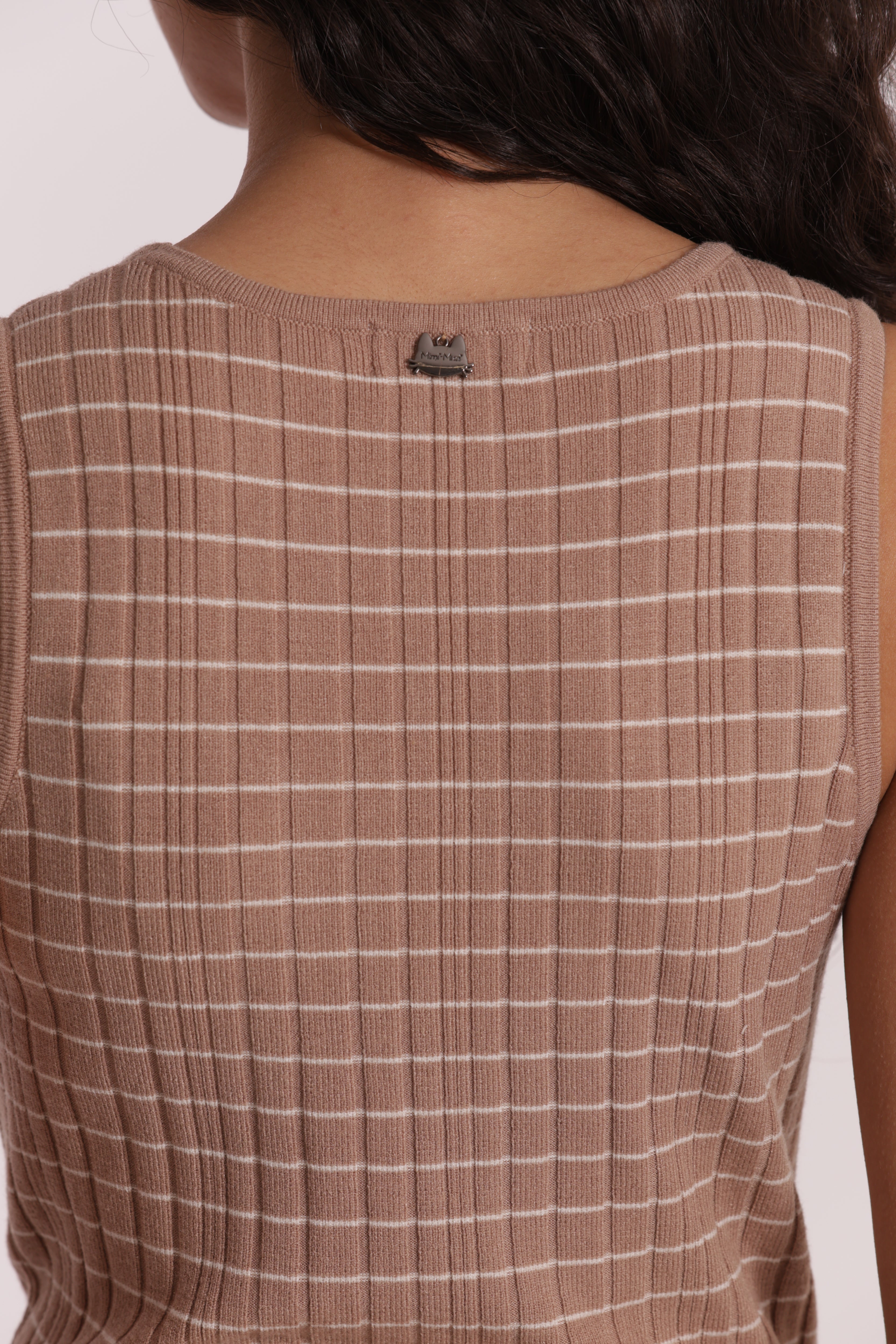 Mimi Mua Righe Top in Maglia Nero