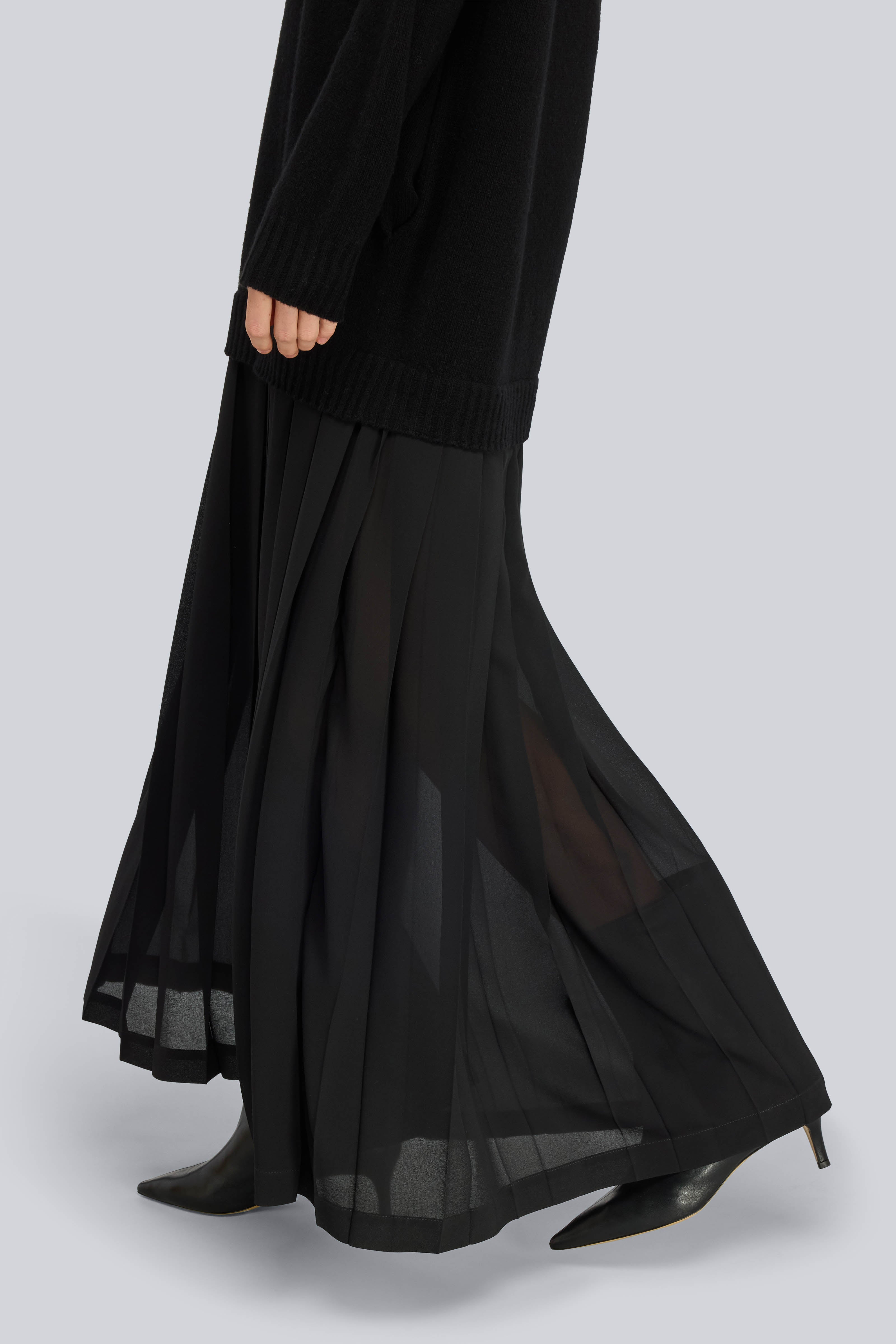 Semicouture Melisa abito maglia merino gonna plisse