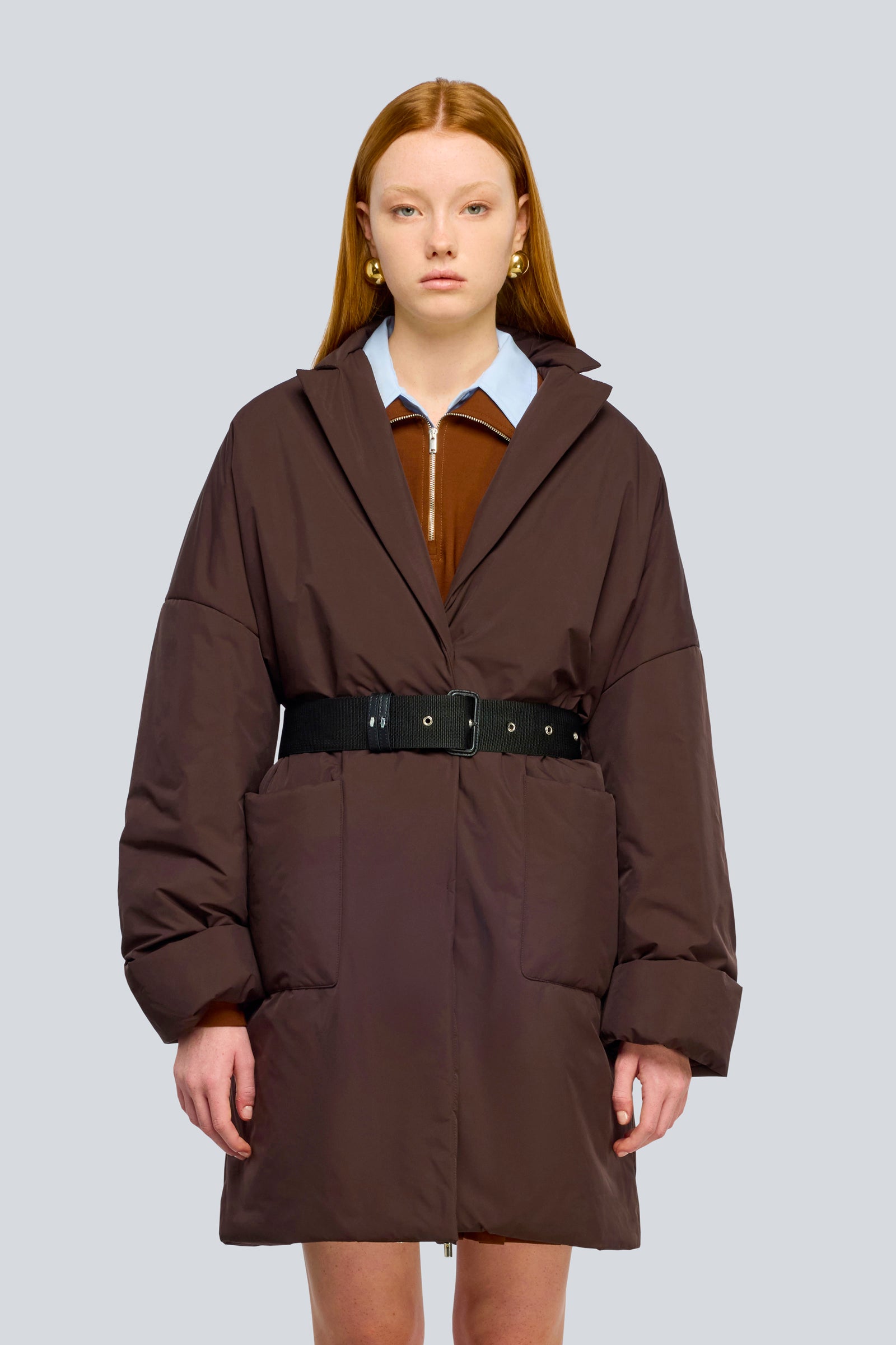 Semicouture Fay Cappotto Panno Doppio Moka