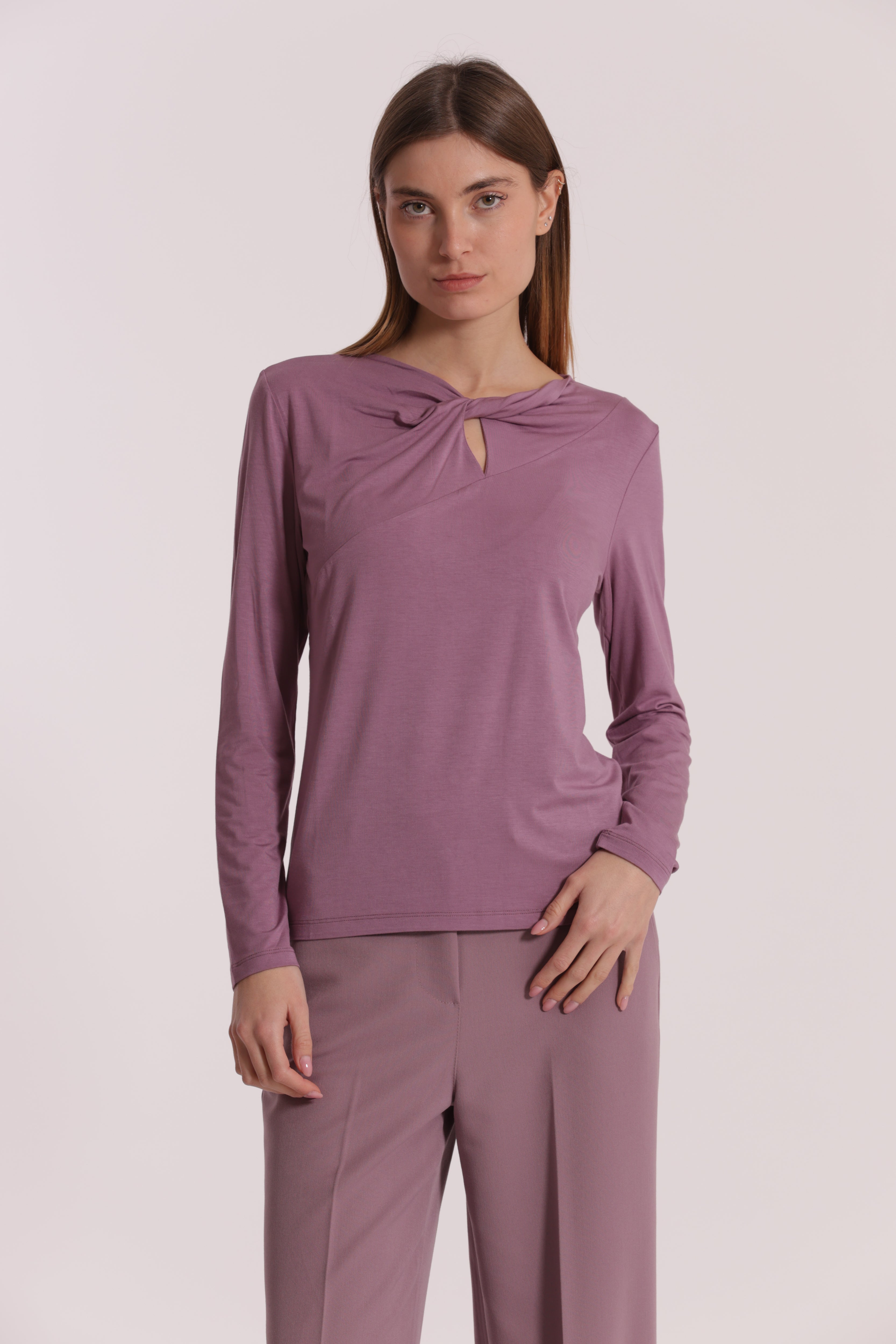 Mimi Mua T-Shirt Nodo Davanti Bianca Cotone