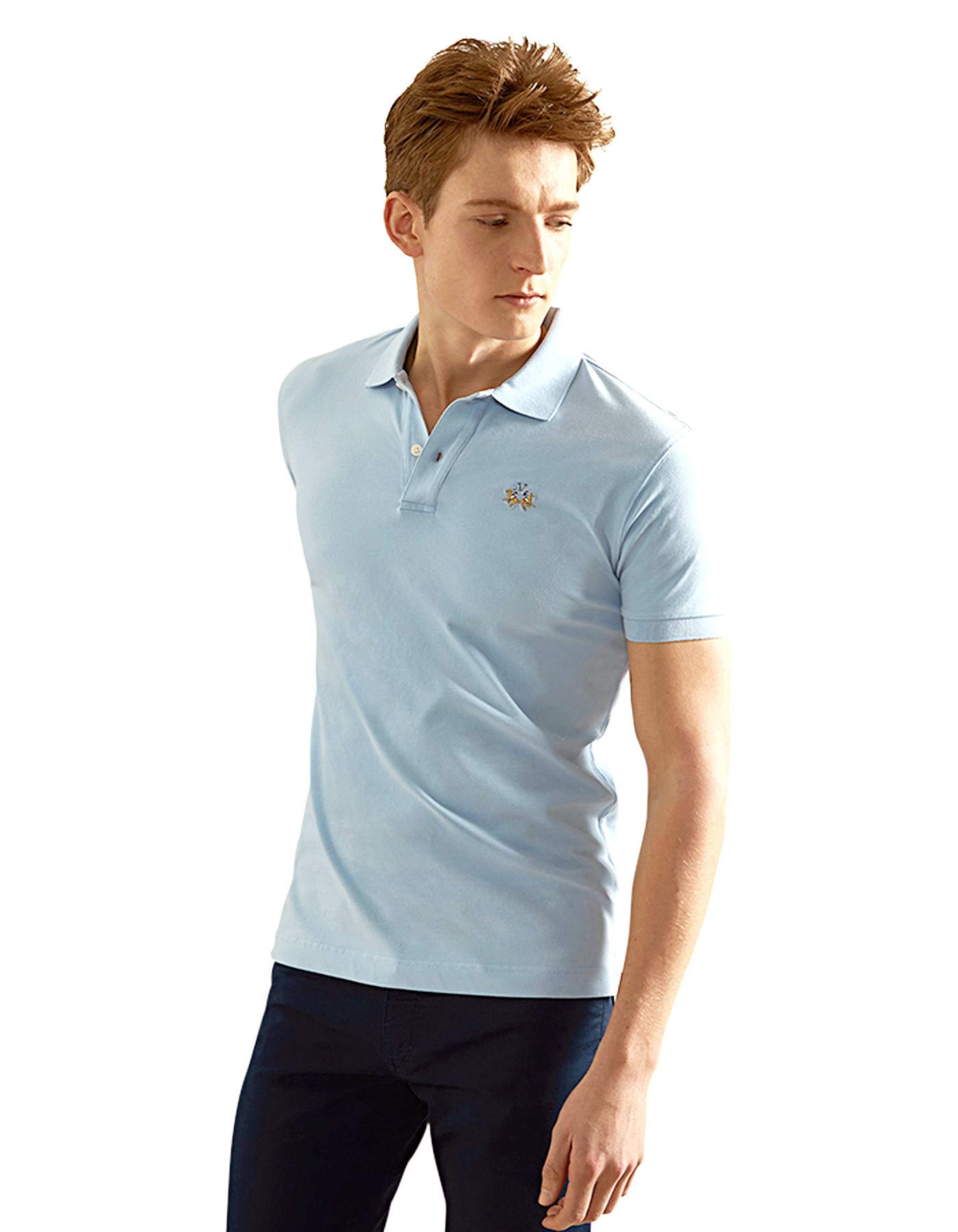 La Martina Man polo uomo slim fit grigia maniche corte
